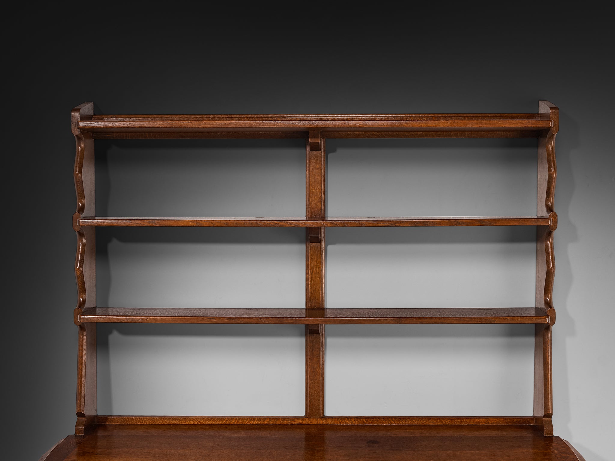 Guillerme & Chambron Wall-Mounted Shelf with Drawers in Solid Oak Case pieces and storage cabinets Morentz