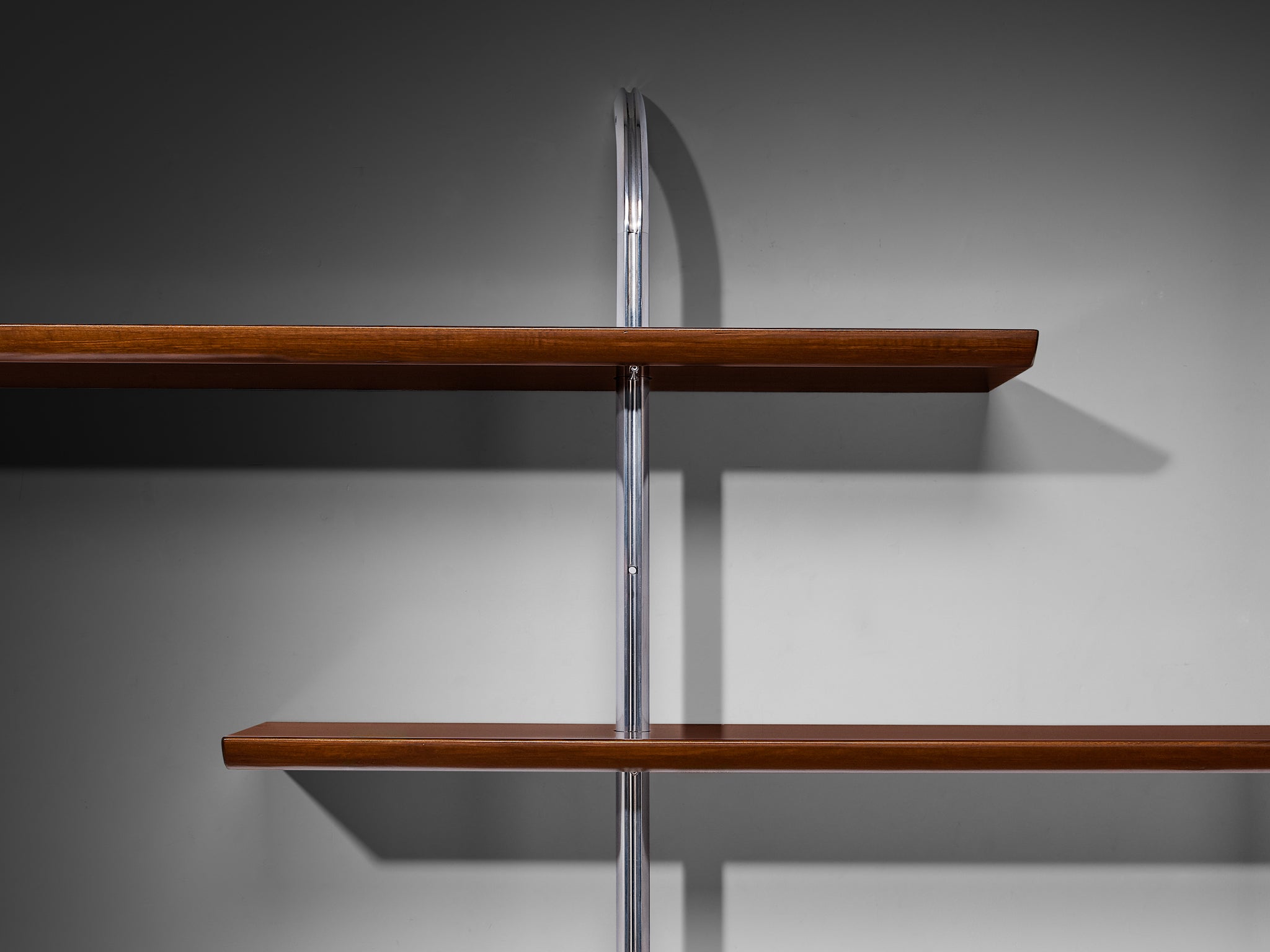 Luxurious Italian Library Wall Unit in Maple and Aluminum Case pieces and storage cabinets Morentz