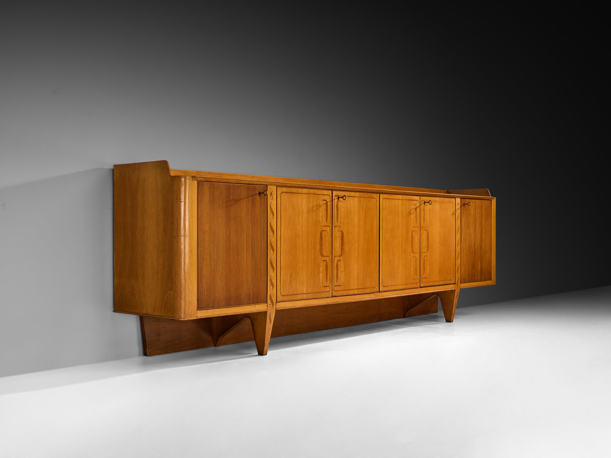 Melchiorre Bega Custom Sideboard in Walnut Case pieces and storage cabinets Morentz