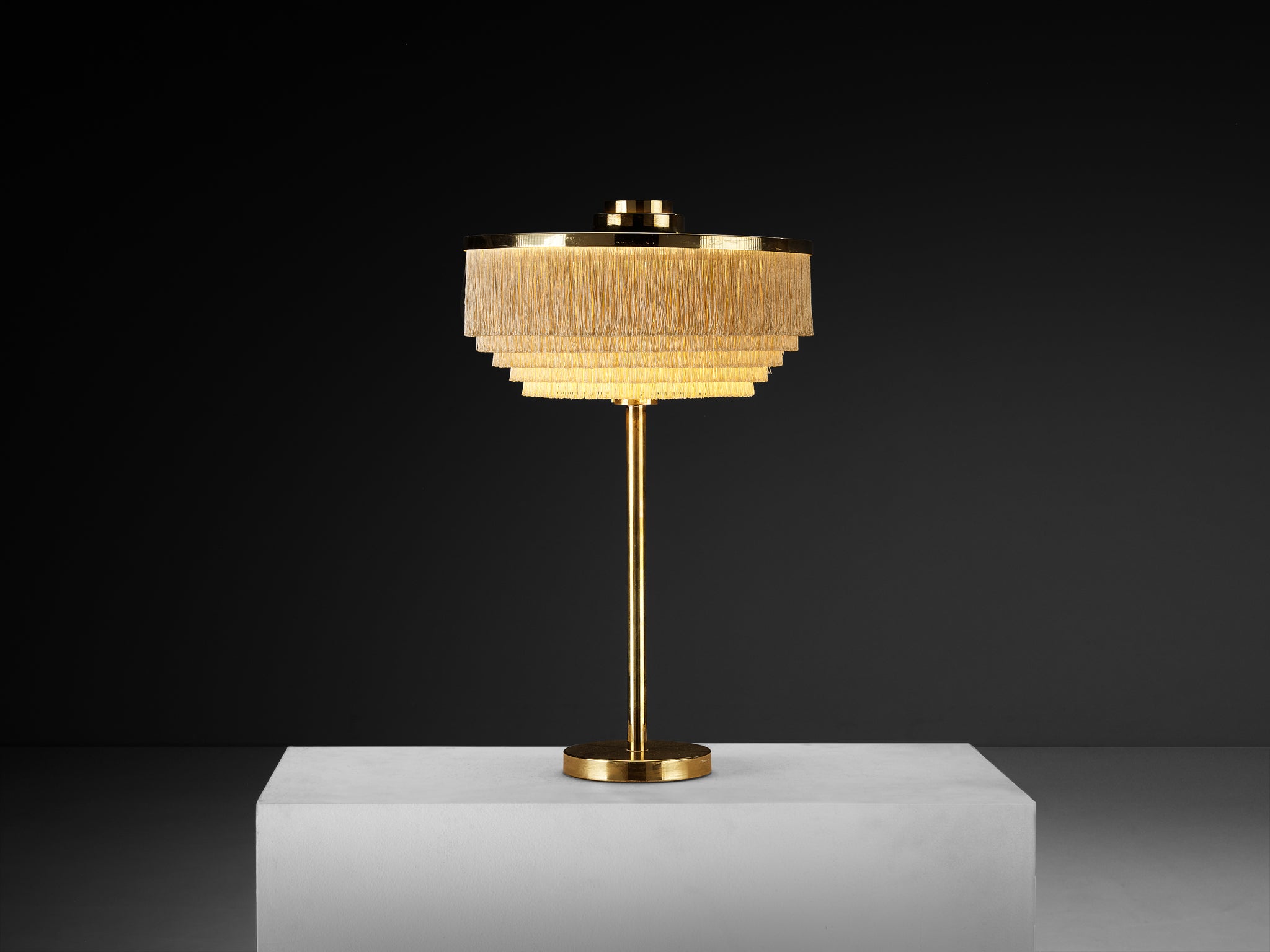 Hans-Agne Jakobsson 'B-138' Table Lamp in Brass and Silk