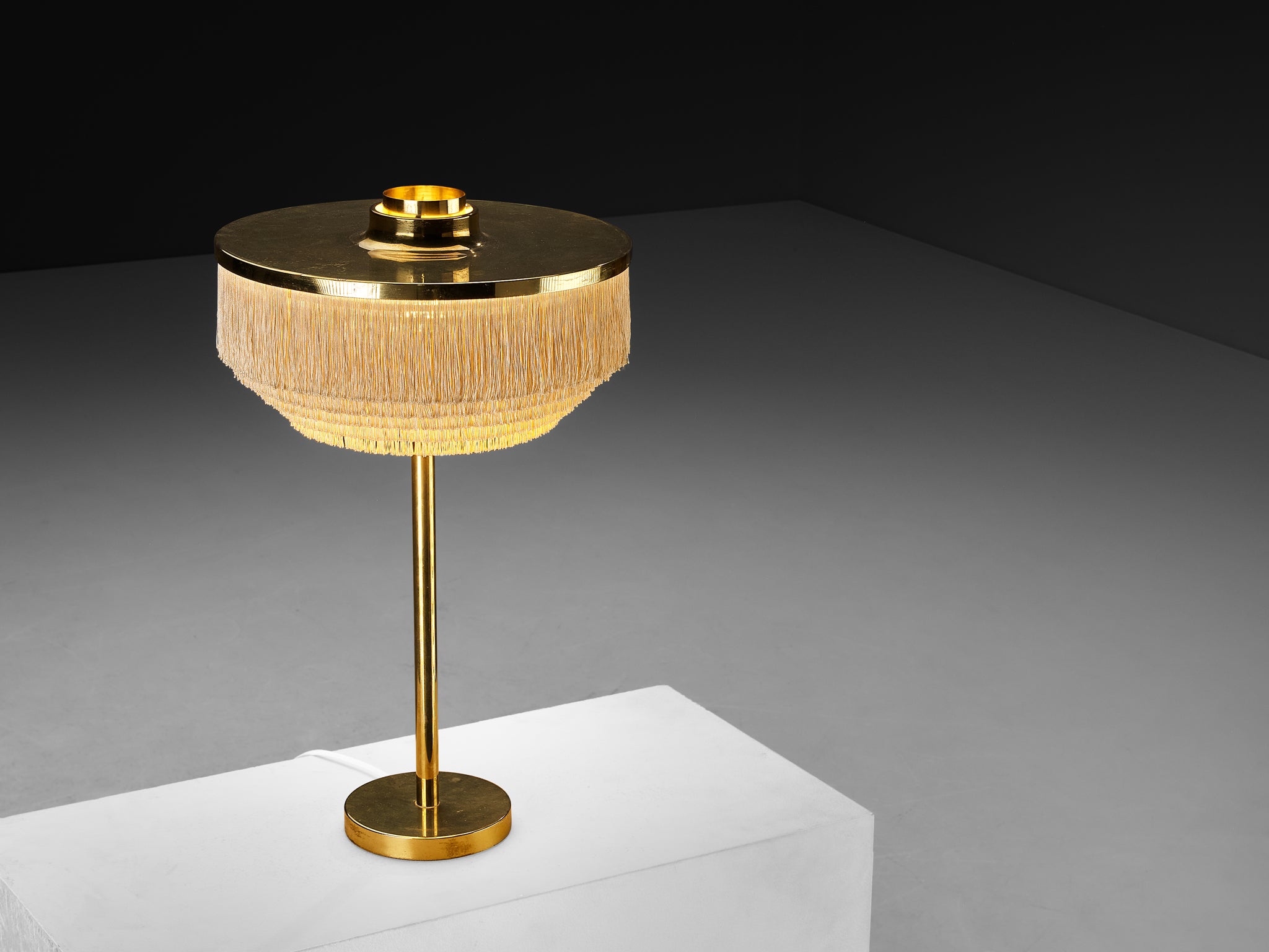 Hans-Agne Jakobsson 'B-138' Table Lamp in Brass and Silk