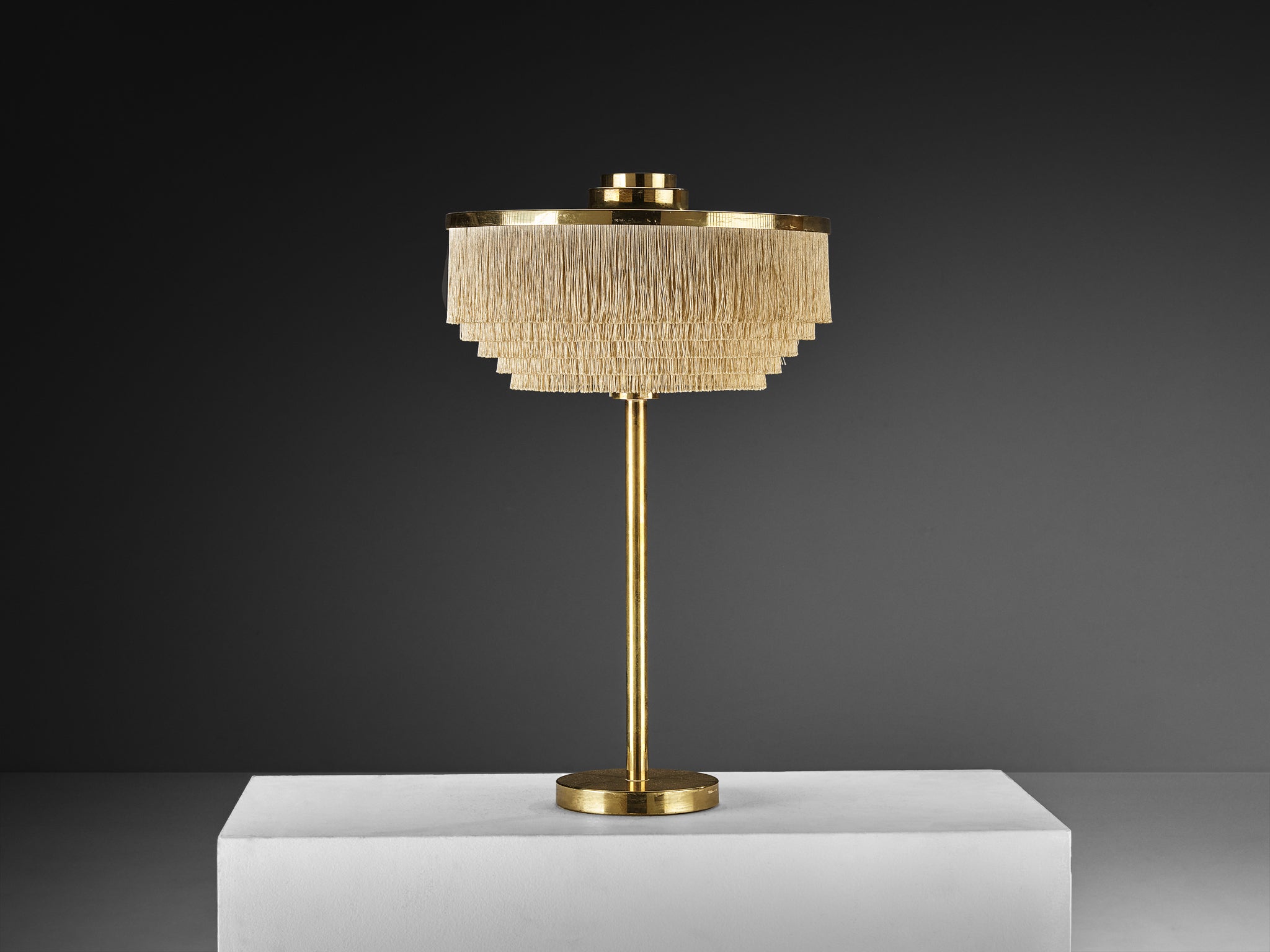 Hans-Agne Jakobsson 'B-138' Table Lamp in Brass and Silk Lighting Morentz