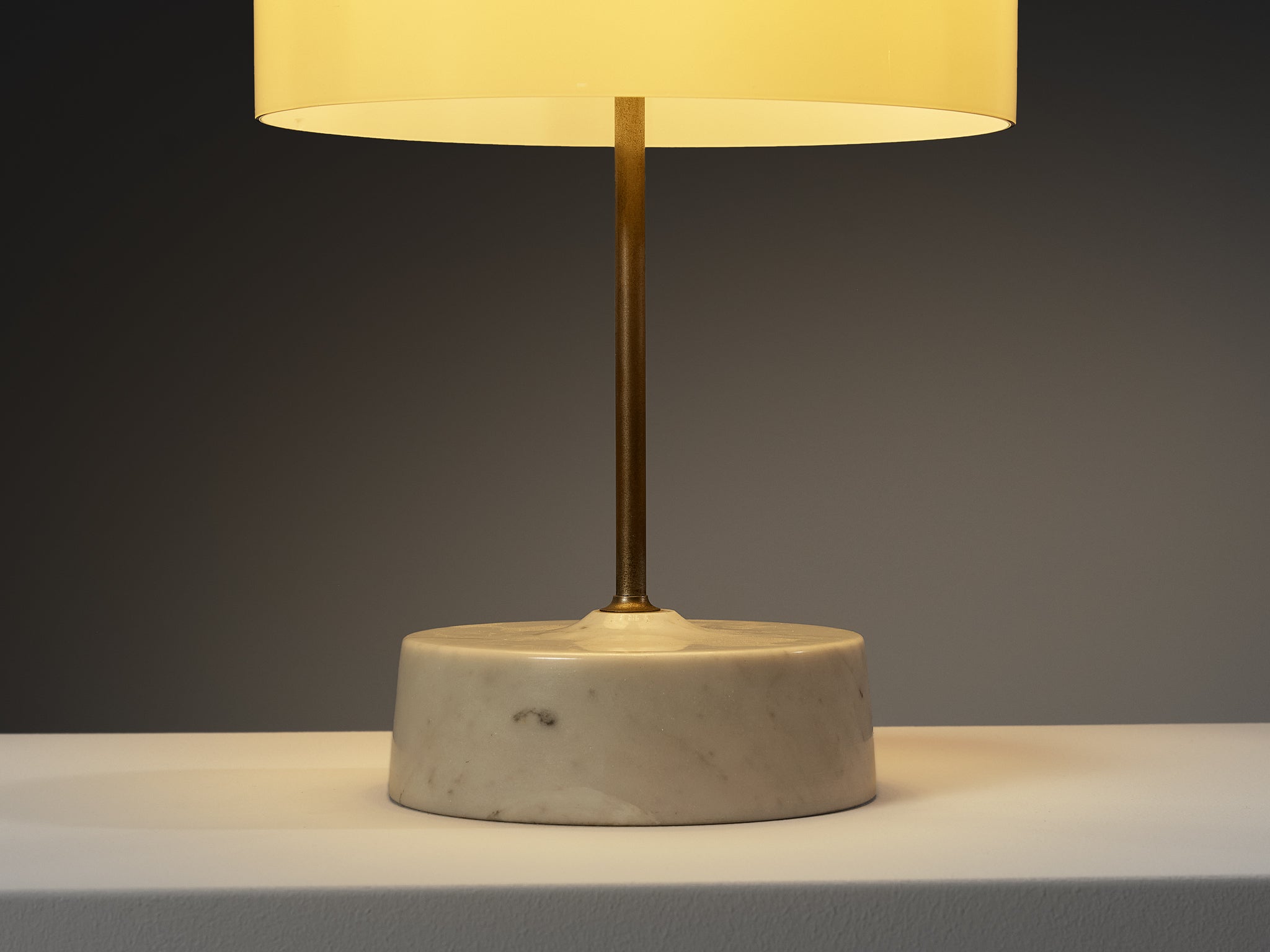 Italian Table Lamp with Carrara Marble Base Lighting Morentz