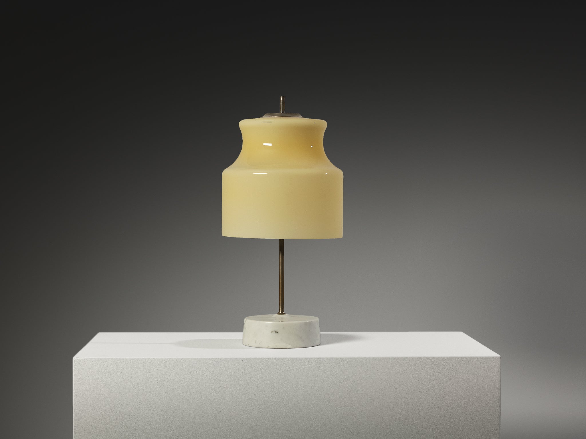Italian Table Lamp with Carrara Marble Base Lighting Morentz