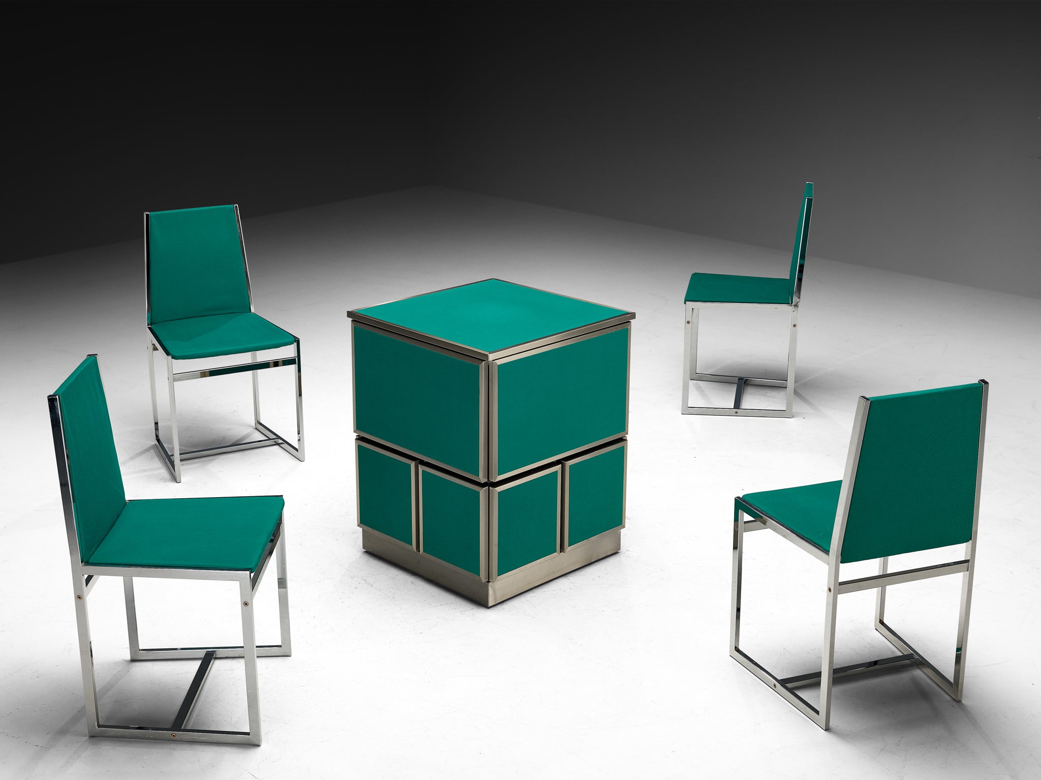 Renato Meneghetti for DDD Design 'Cubo' Folding Game Table Set with Chairs Tables Morentz
