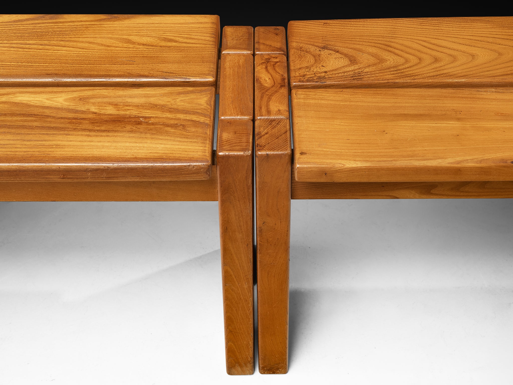 Maison Regain Grid Side Benches in Elm Seating Morentz