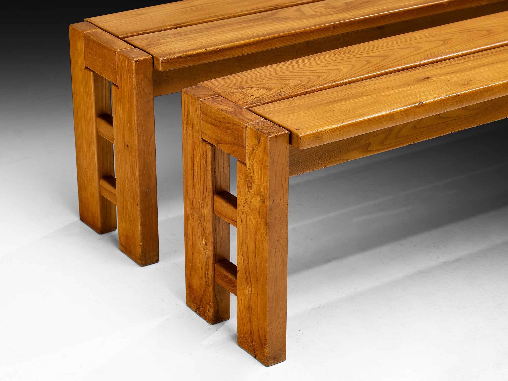 Maison Regain Grid Side Benches in Elm Seating Morentz