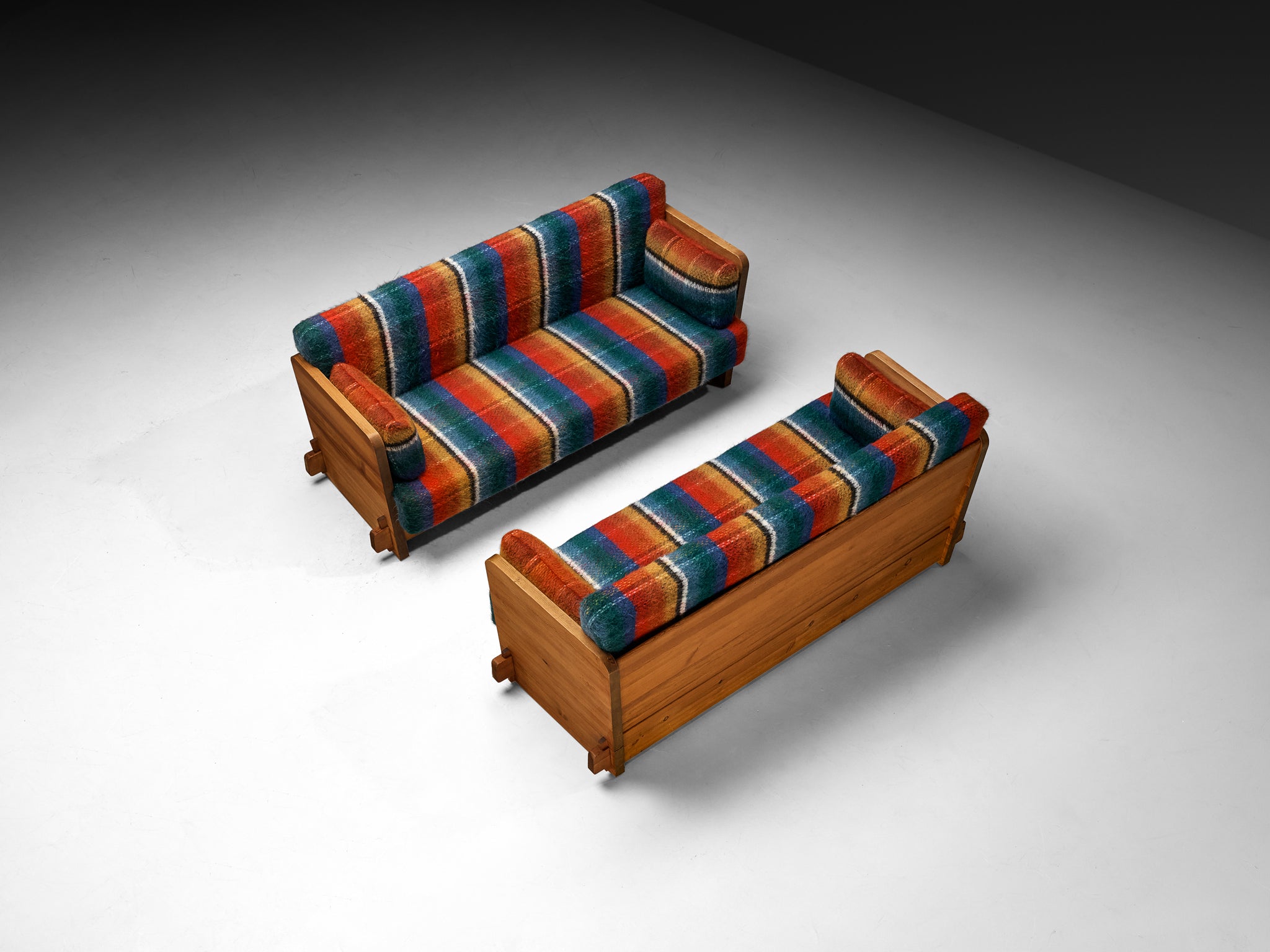 Axel Einar Hjorth for Nordiska Kompaniet 'Lovö' Sofa in Solid Pine and Wool Seating Morentz