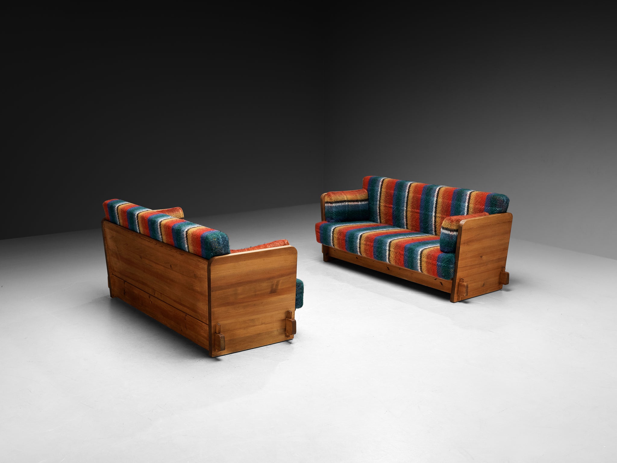 Axel Einar Hjorth for Nordiska Kompaniet 'Lovö' Sofa in Solid Pine and Wool Seating Morentz