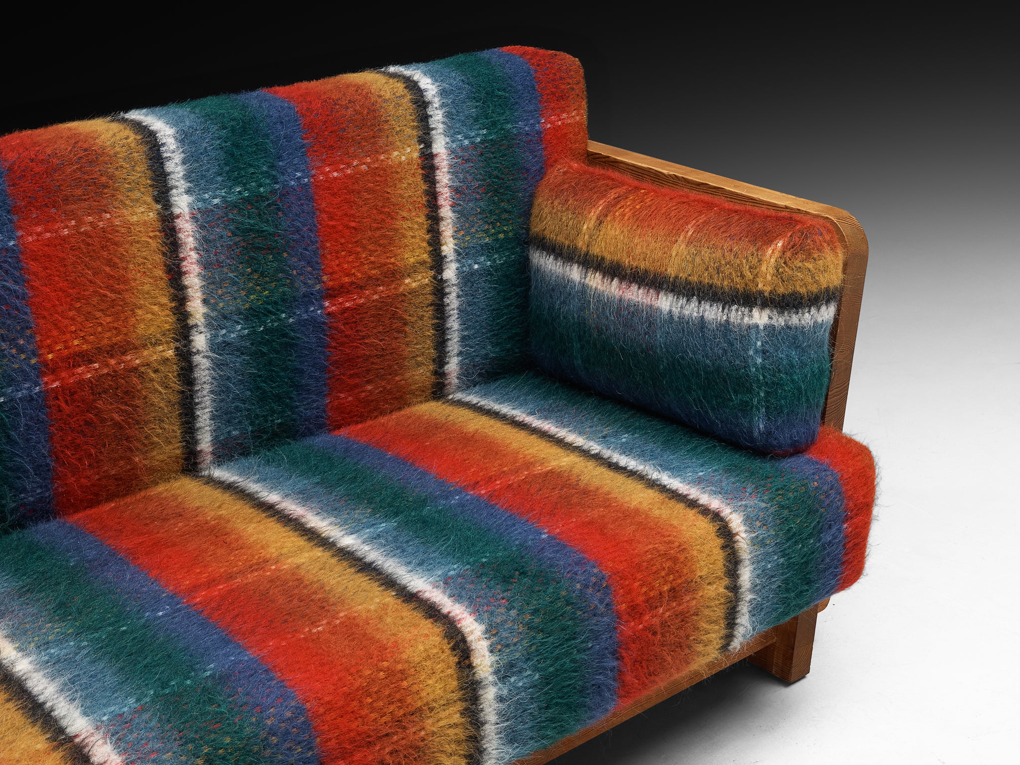 Axel Einar Hjorth for Nordiska Kompaniet 'Lovö' Sofa in Solid Pine and Wool Seating Morentz