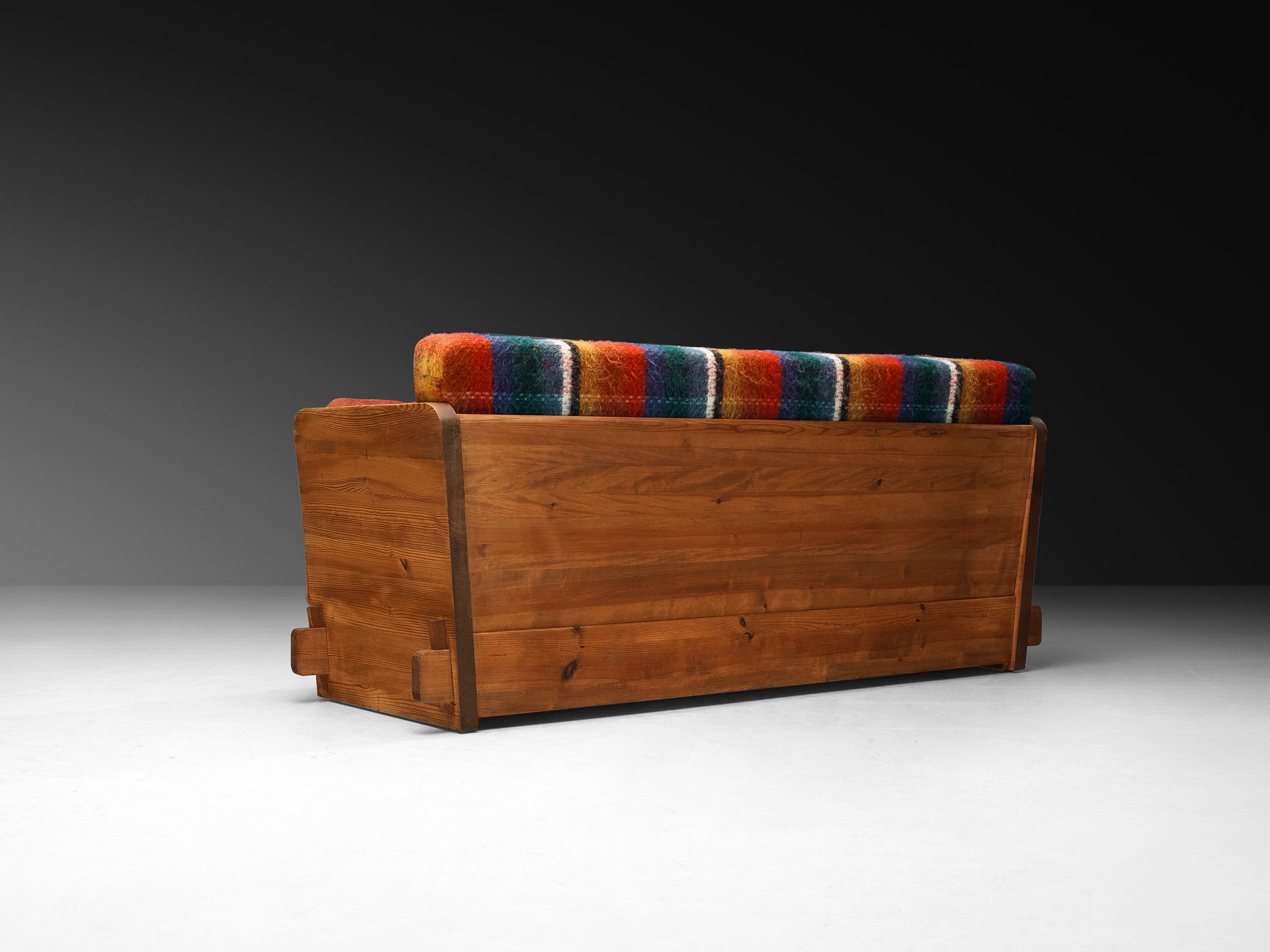 Axel Einar Hjorth for Nordiska Kompaniet 'Lovö' Sofa in Solid Pine and Wool Seating Morentz