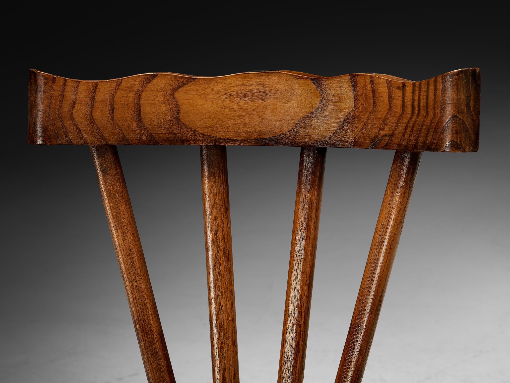 Ernesto Valabrega for Vittorio Valabrega Pair of Chairs in Chestnut and Rush Seating Morentz