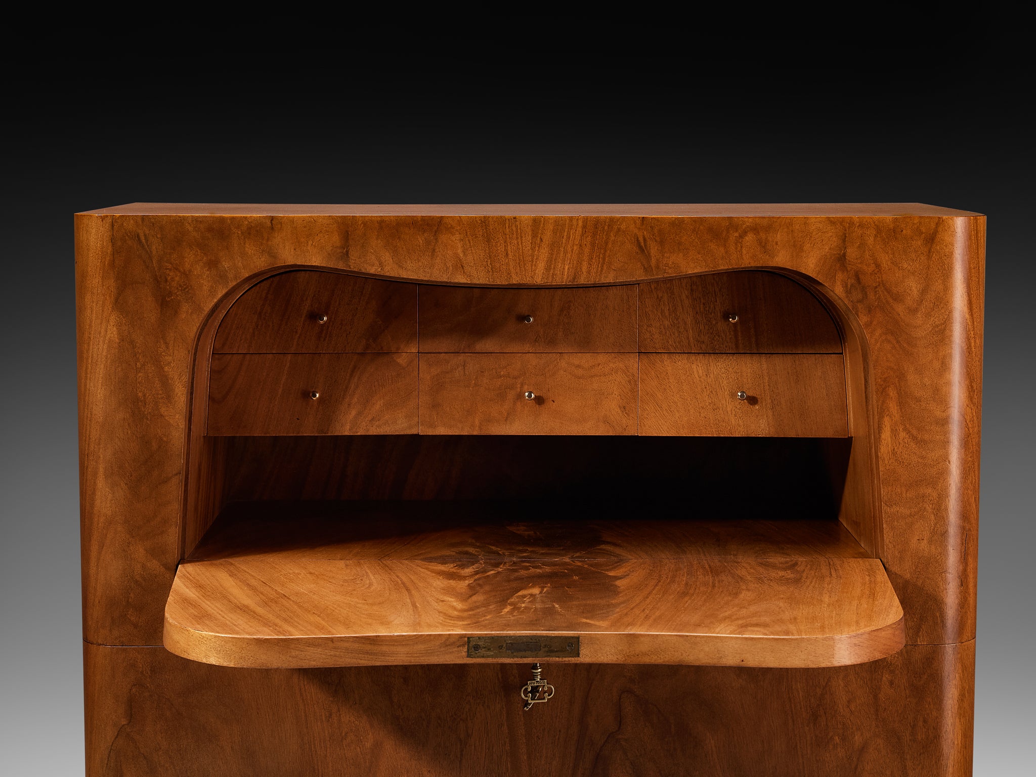 Rare Gunnel Nyman for Boman Secretaire in Pyramid Mahogany Case pieces and storage cabinets Morentz