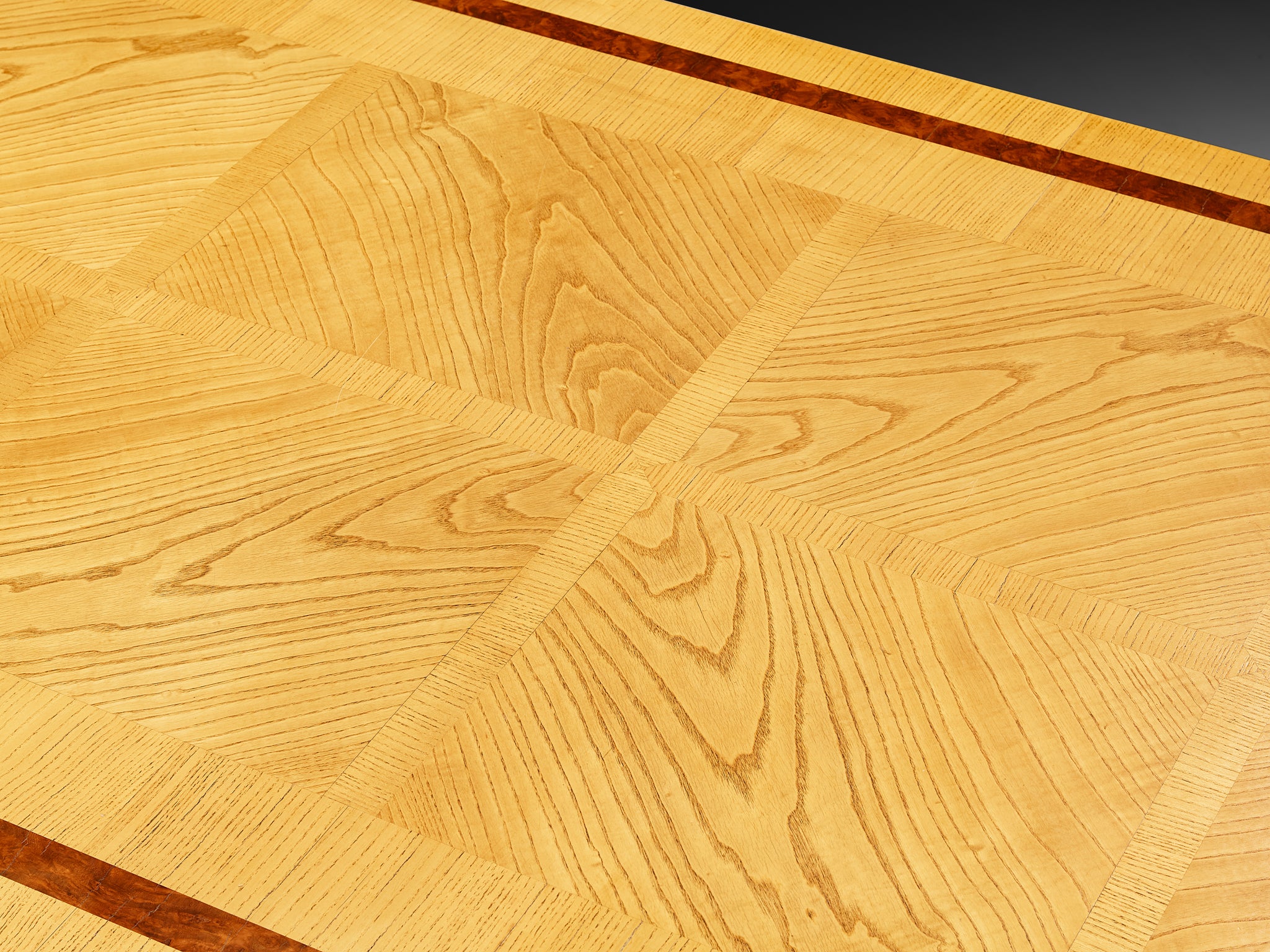 Monumental Swedish Art Deco Dining Table in Ash and Walnut Burl Wood Tables Morentz