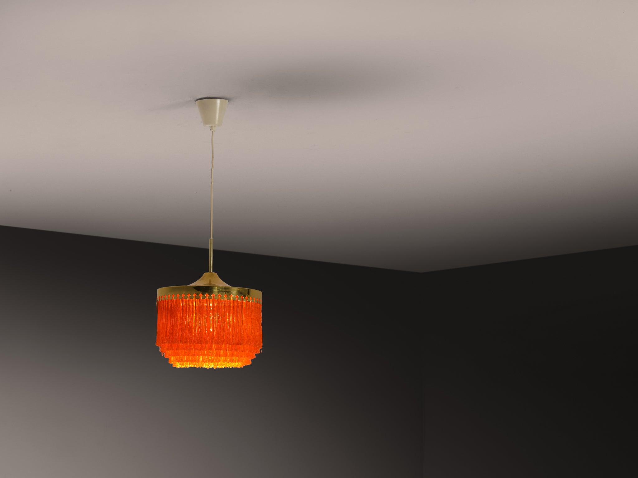 Hans-Agne Jakobsson 'Fringe' Pendant in Silk and Brass Lighting Morentz