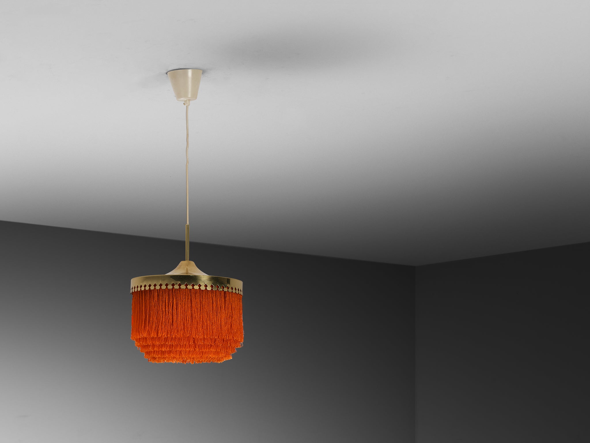 Hans-Agne Jakobsson 'Fringe' Pendant in Silk and Brass Lighting Morentz