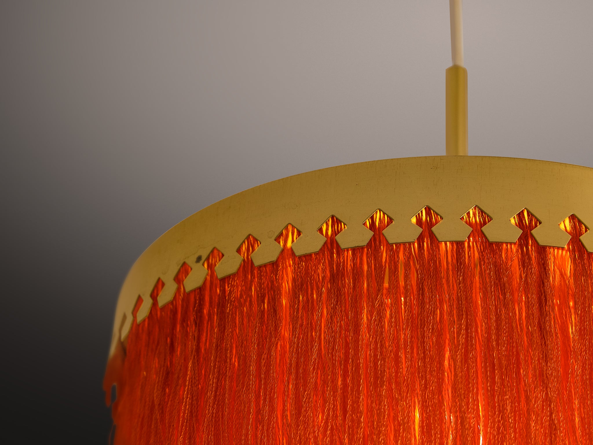 Hans-Agne Jakobsson 'Fringe' Pendant in Silk and Brass Lighting Morentz