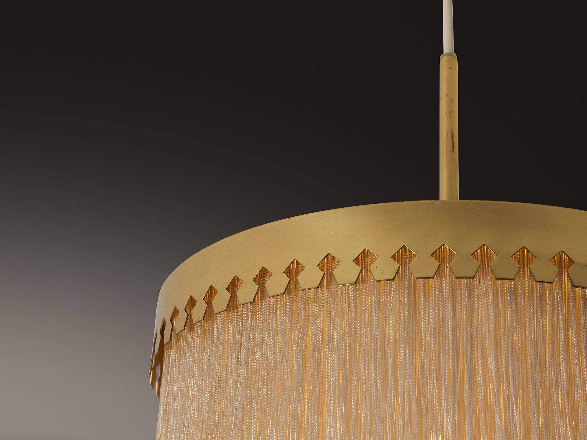 Hans-Agne Jakobsson 'Fringe' Pendant in Silk and Brass Lighting Morentz
