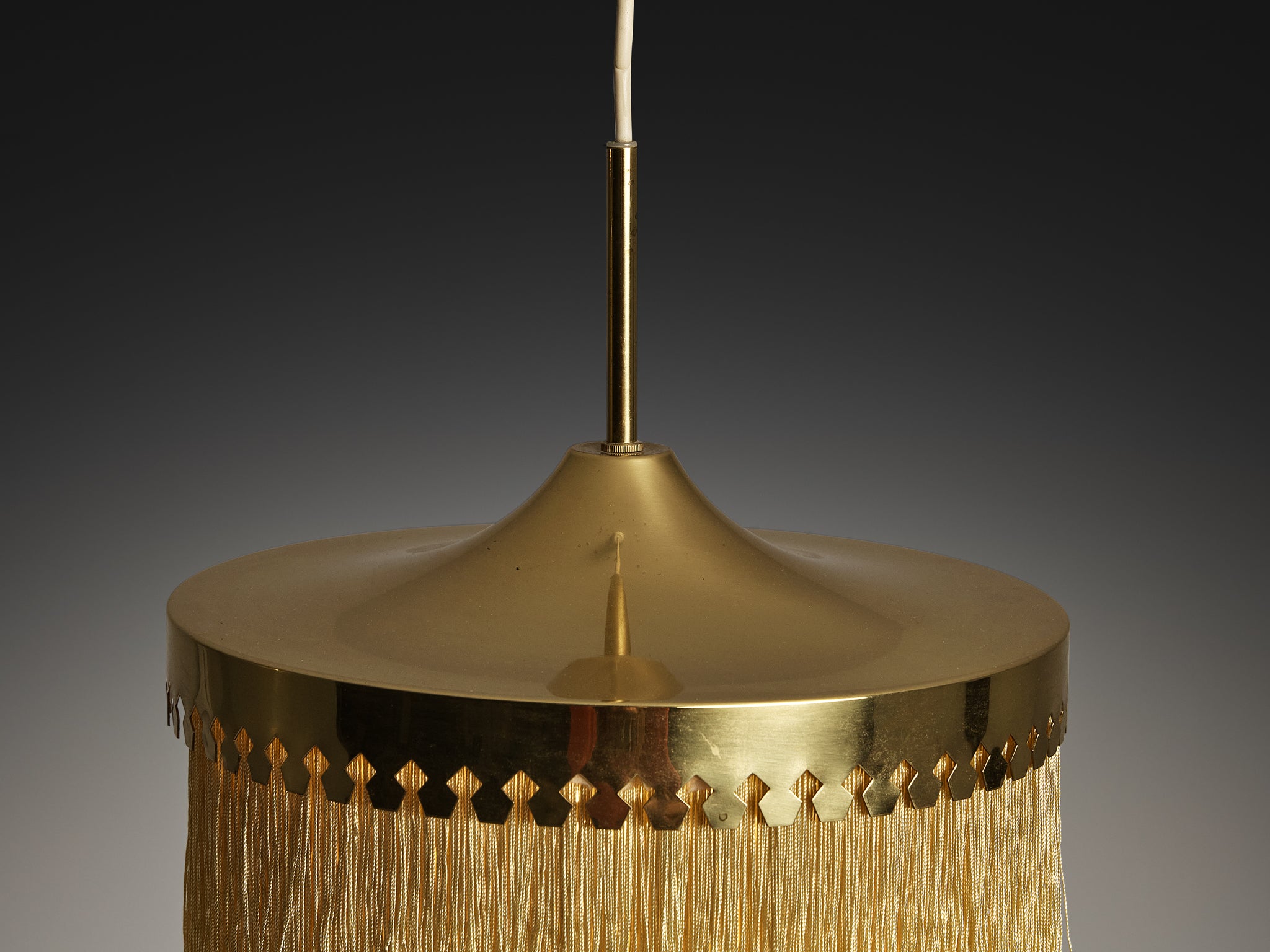 Hans-Agne Jakobsson 'Fringe' Pendant in Silk and Brass Lighting Morentz