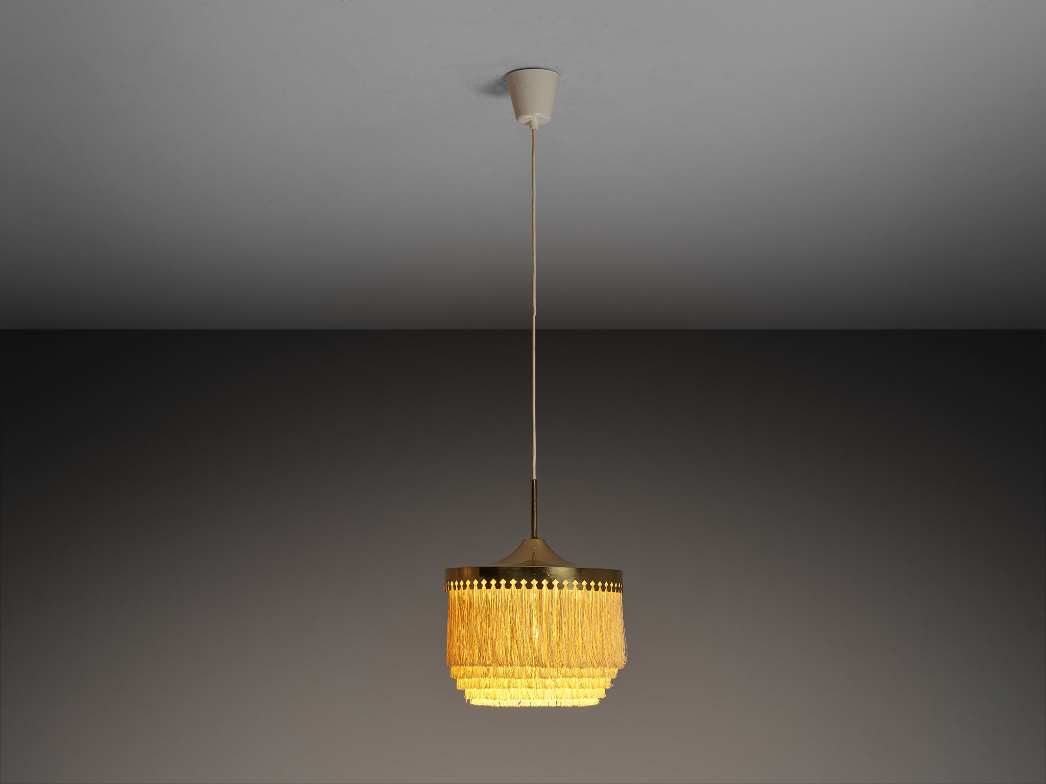Hans-Agne Jakobsson 'Fringe' Pendant in Silk and Brass Lighting Morentz
