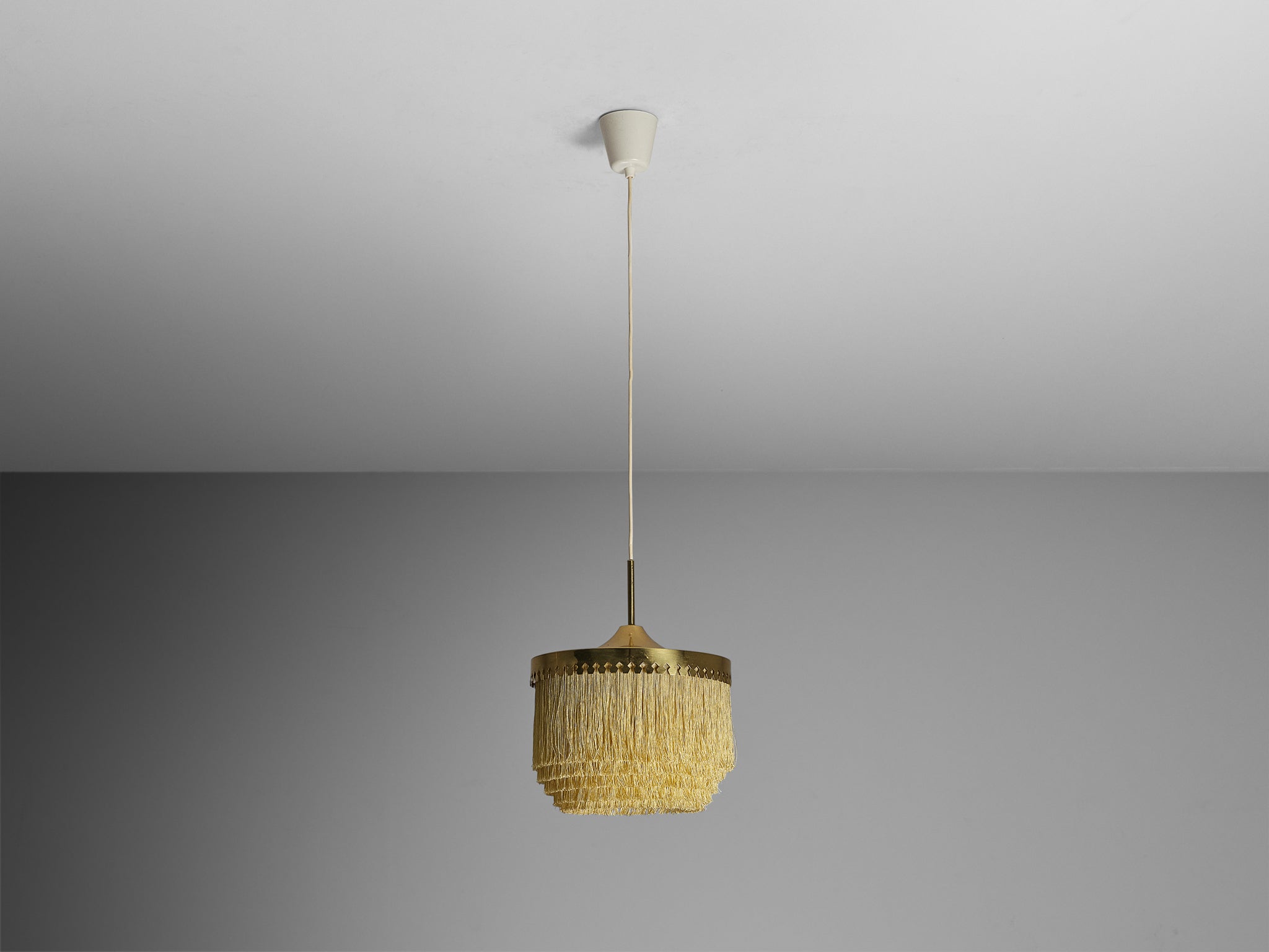 Hans-Agne Jakobsson 'Fringe' Pendant in Silk and Brass Lighting Morentz