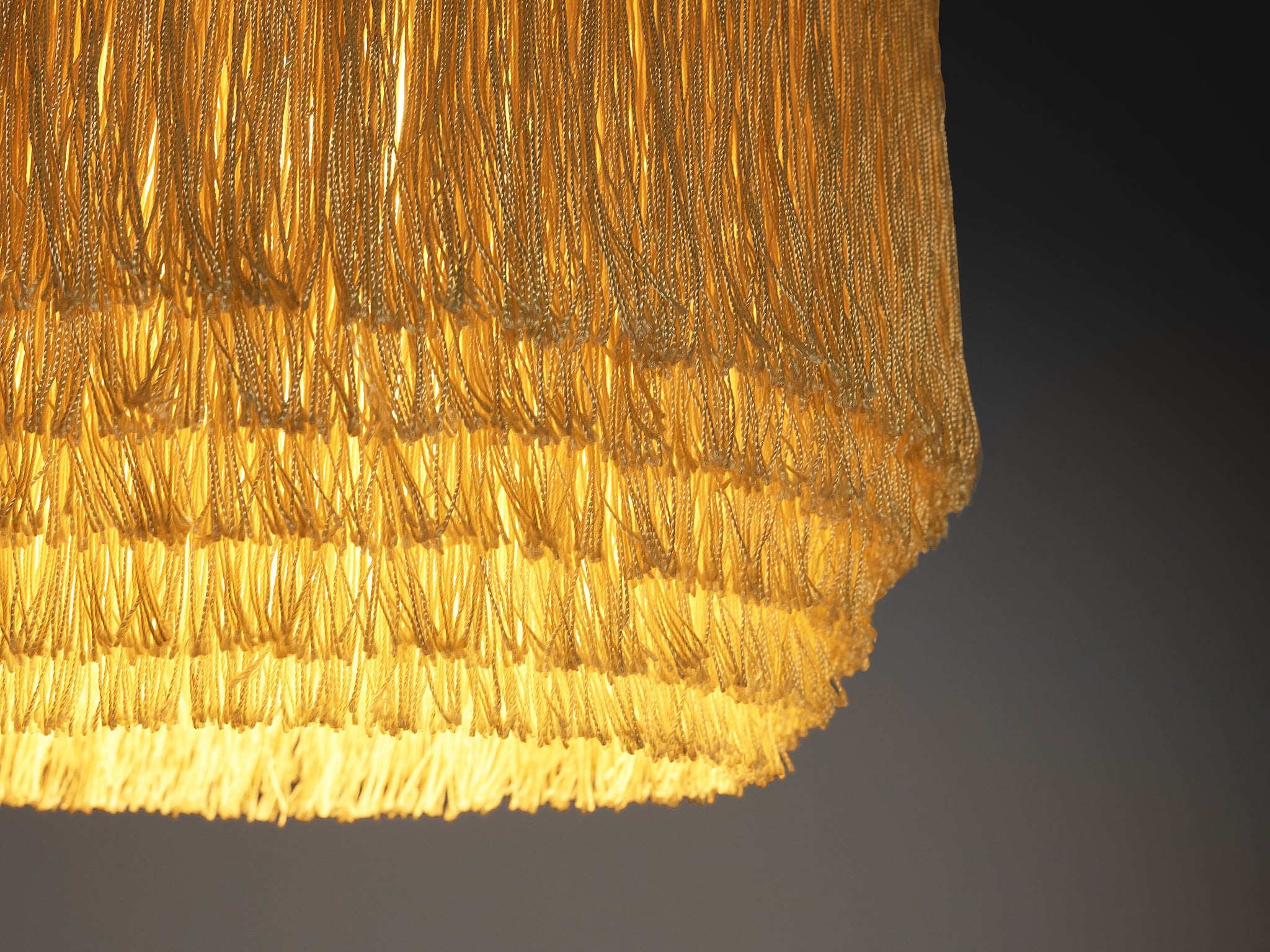 Hans-Agne Jakobsson 'Fringe' Pendant in Silk and Brass Lighting Morentz