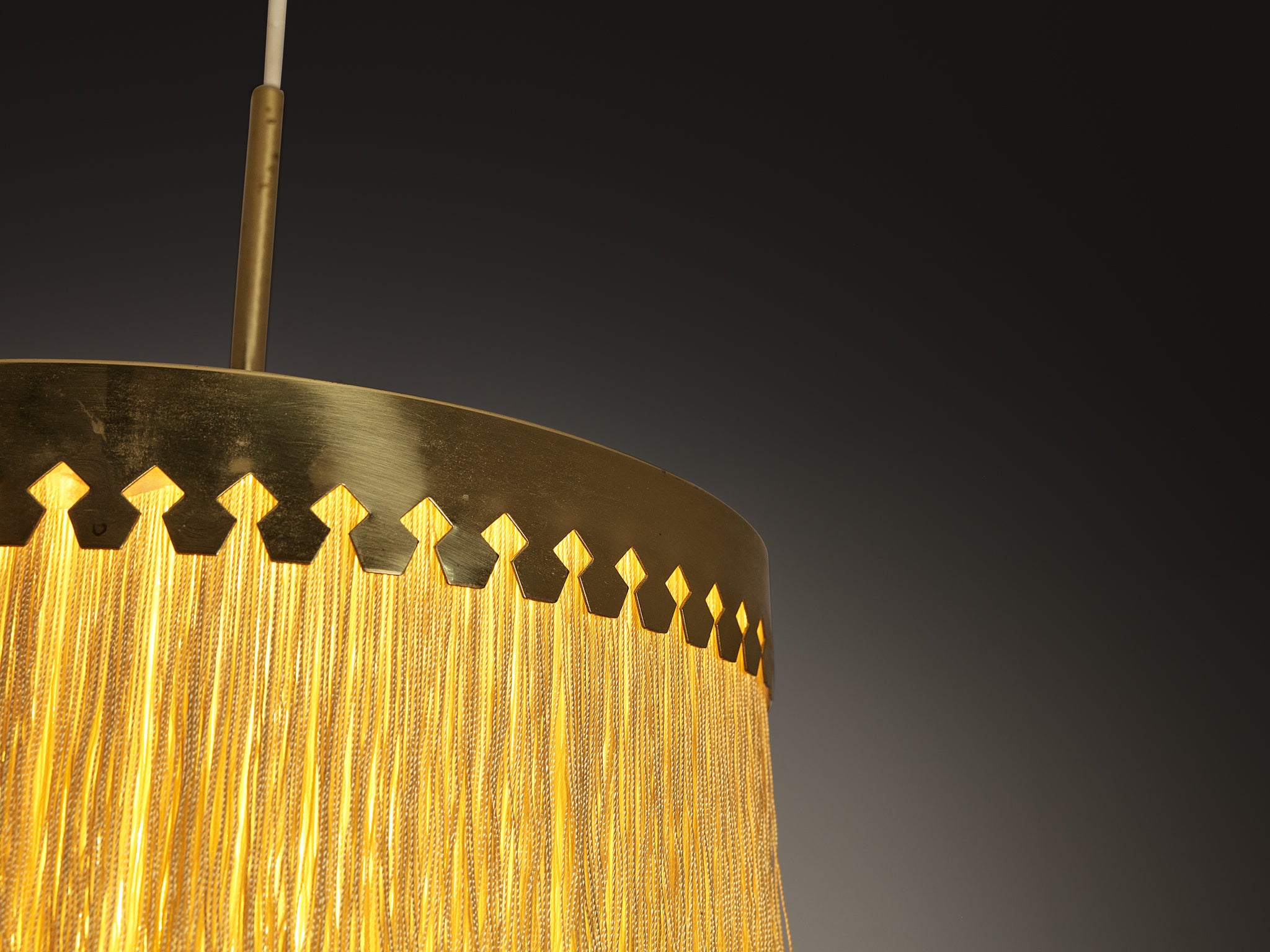 Hans-Agne Jakobsson 'Fringe' Pendant in Silk and Brass Lighting Morentz
