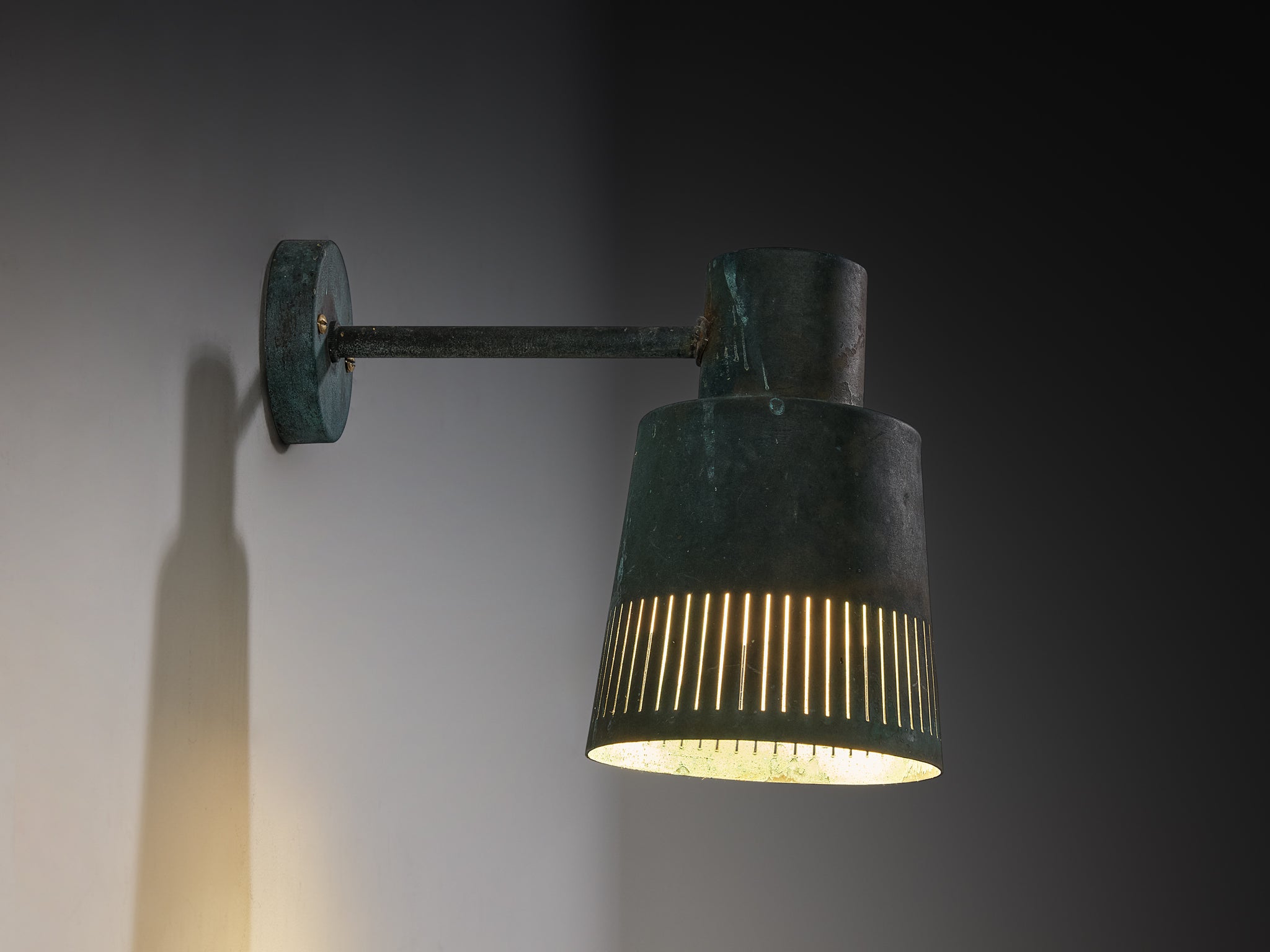 Hans Bergström for Ateljé Lyktan Wall Light in Patinated Copper Lighting Morentz
