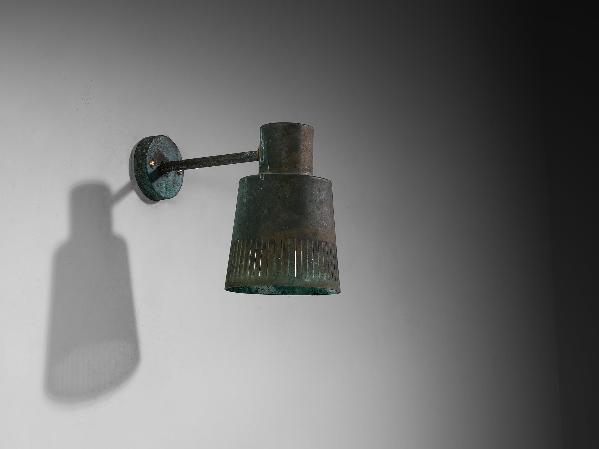 Hans Bergström for Ateljé Lyktan Wall Light in Patinated Copper Lighting Morentz