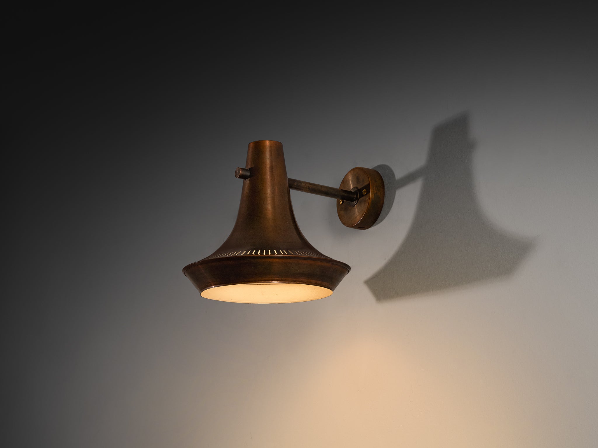 Scandinavian Wall Light in Patinated Copper Lighting Morentz