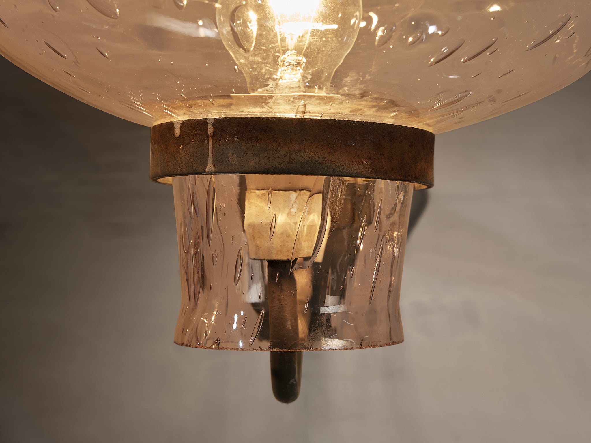 Gunnar Asplund for ASEA Wall Lights in Blown Glass and Metal Lighting Morentz