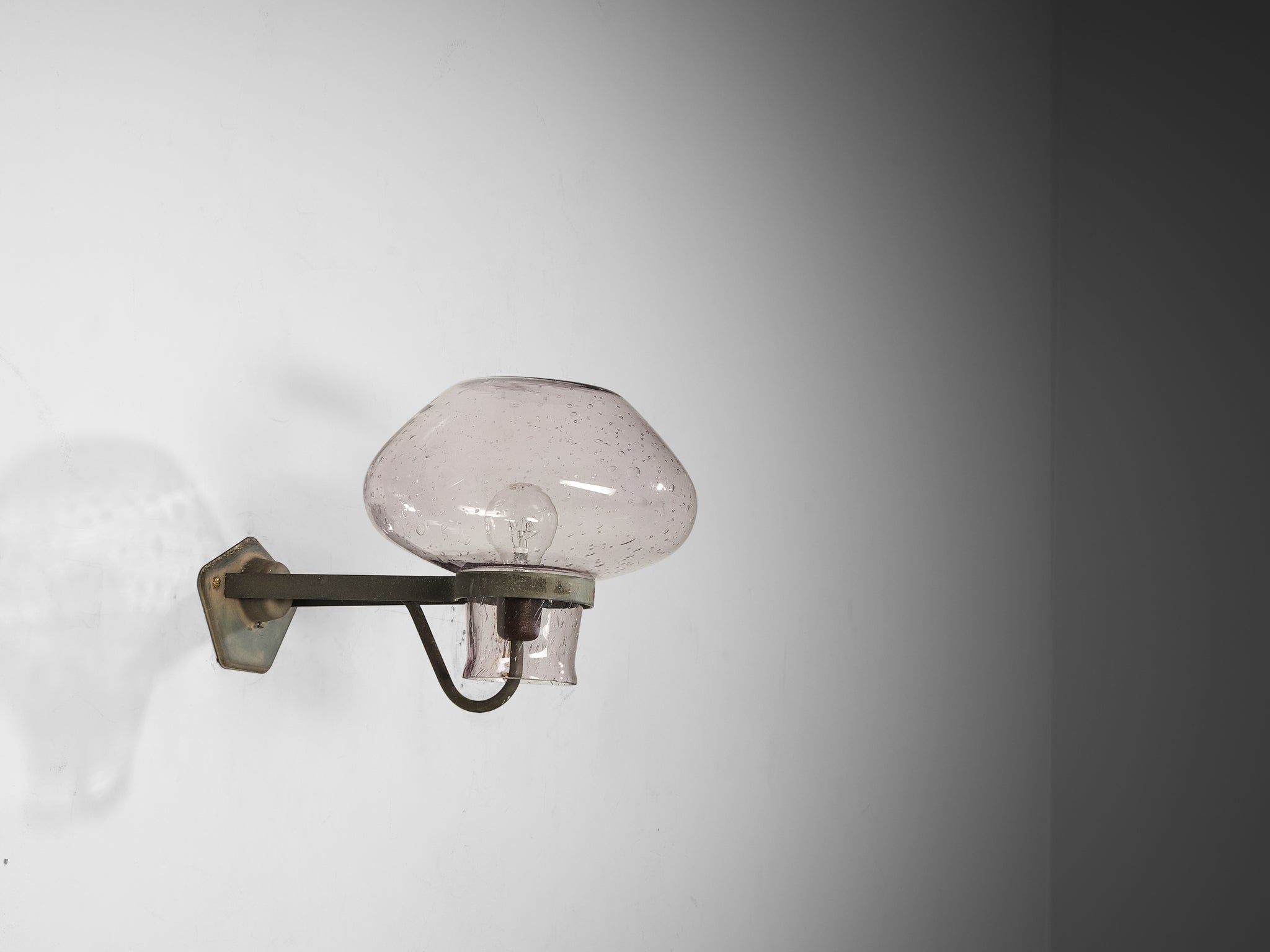 Gunnar Asplund for ASEA Wall Light in Blown Glass and Metal Lighting Morentz
