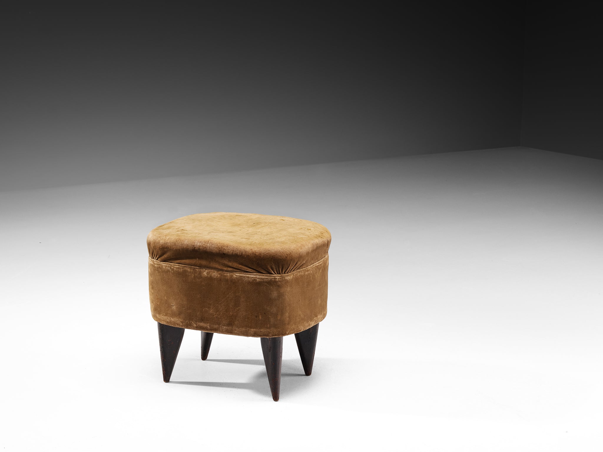 Guglielmo Veronesi for Isa Bergamo Pair of Stools in Brown Velvet Seating Morentz