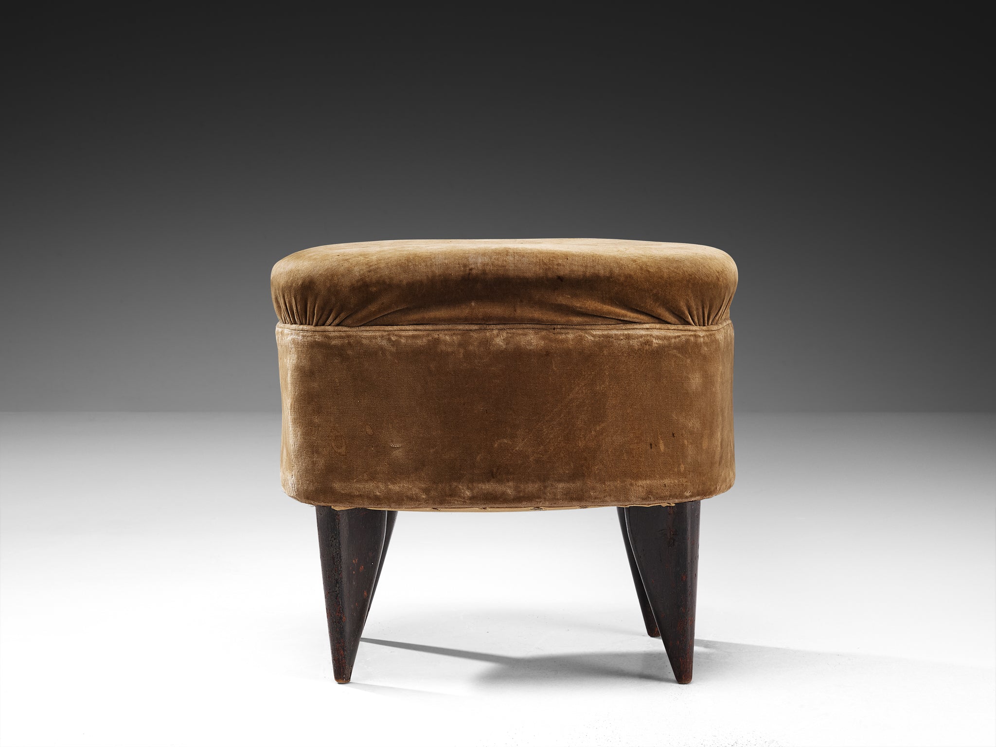 Guglielmo Veronesi for Isa Bergamo Pair of Stools in Brown Velvet Seating Morentz