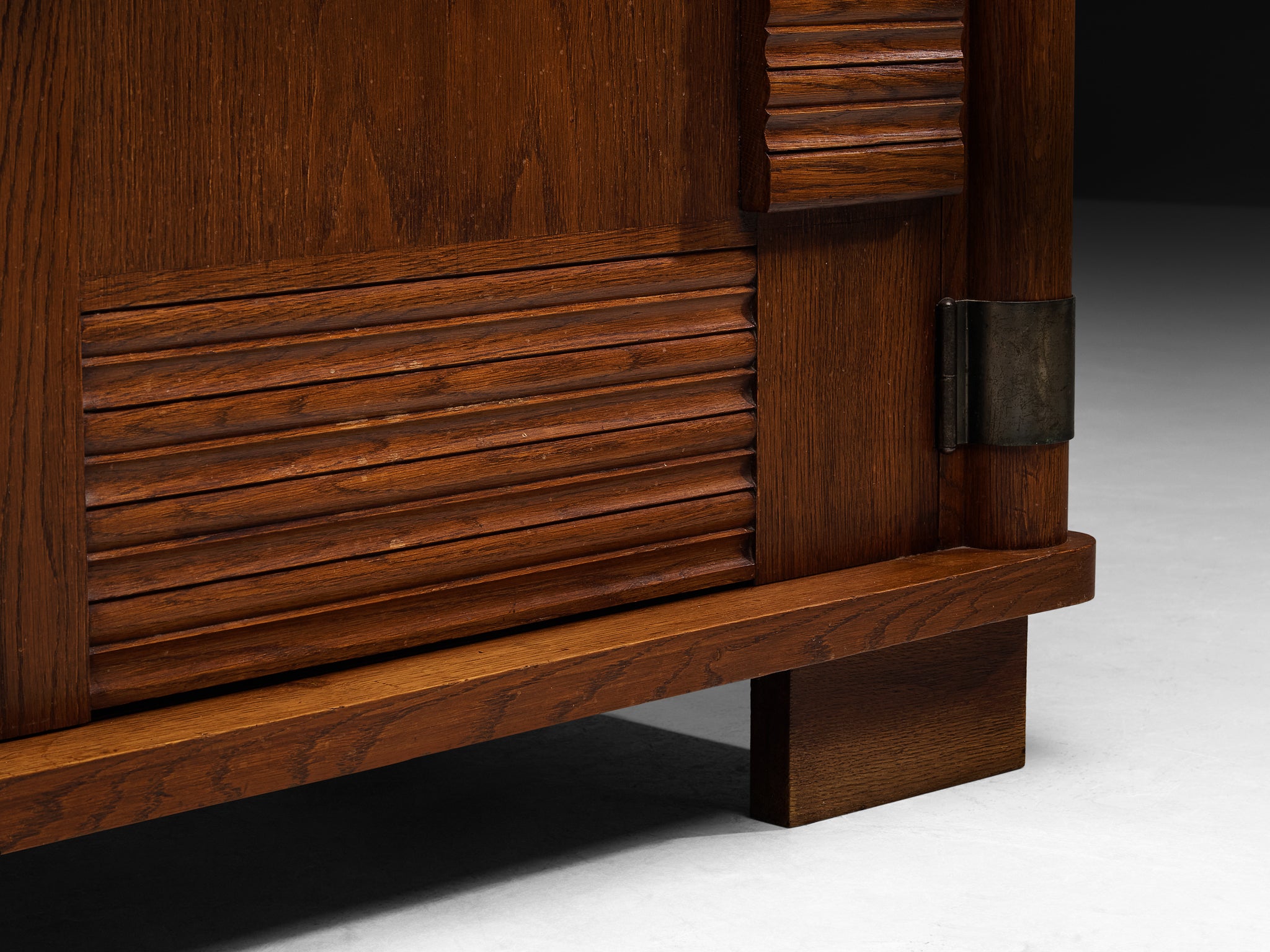 French Art Deco Sideboard in Oak and Brass Detailing Case pieces and storage cabinets Morentz