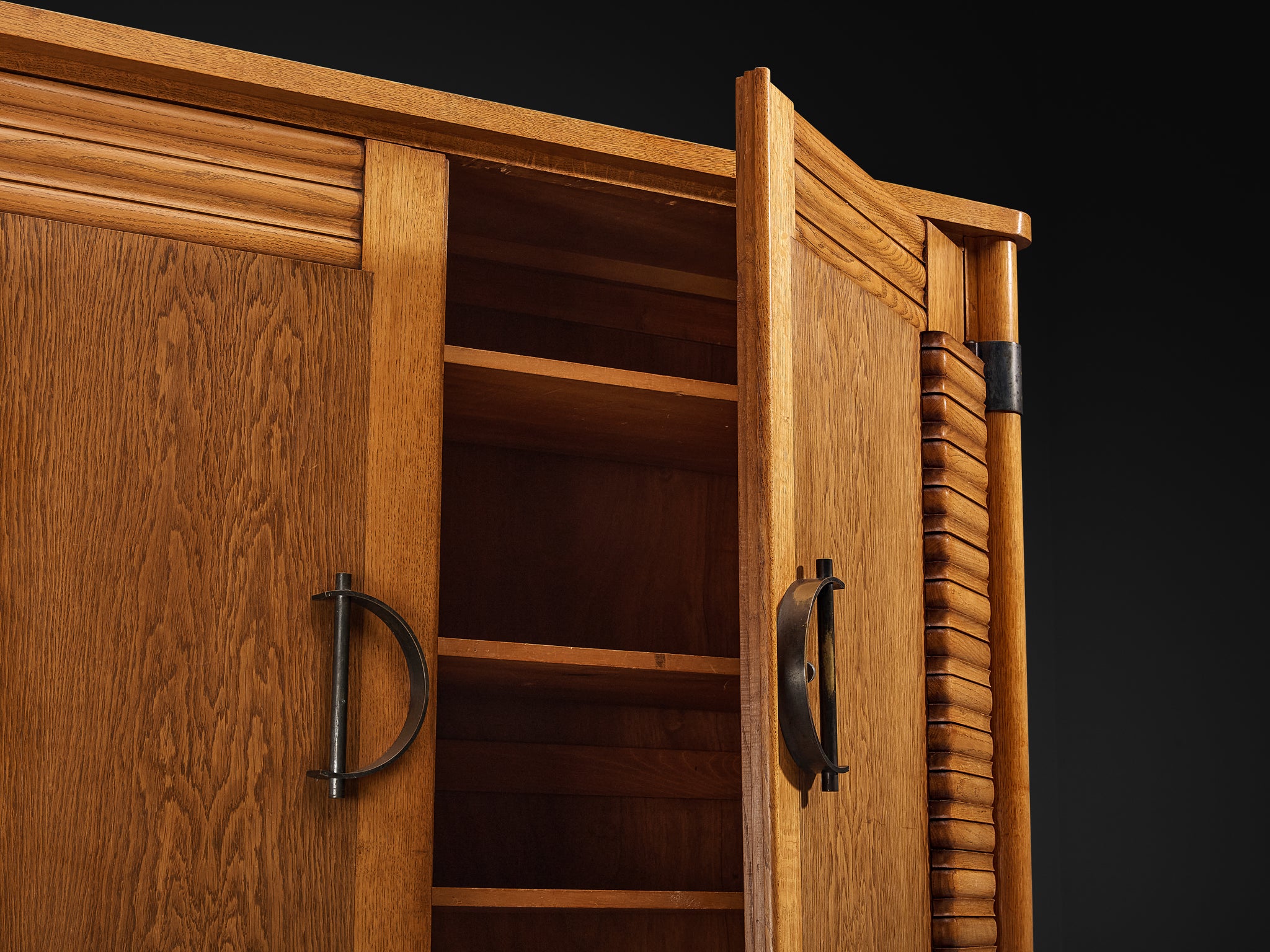 French Art Deco Cabinet in Oak and Brass Detailing Case pieces and storage cabinets Morentz