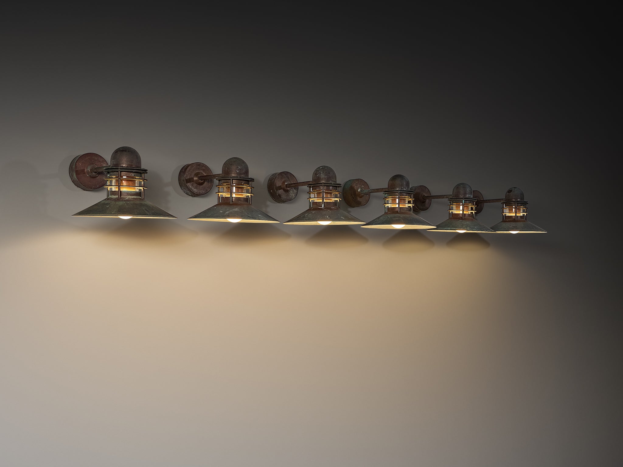 Homann & Kjær for Louis Poulson Wall Lamps ‘Nyhavn’ in Copper Lighting Morentz