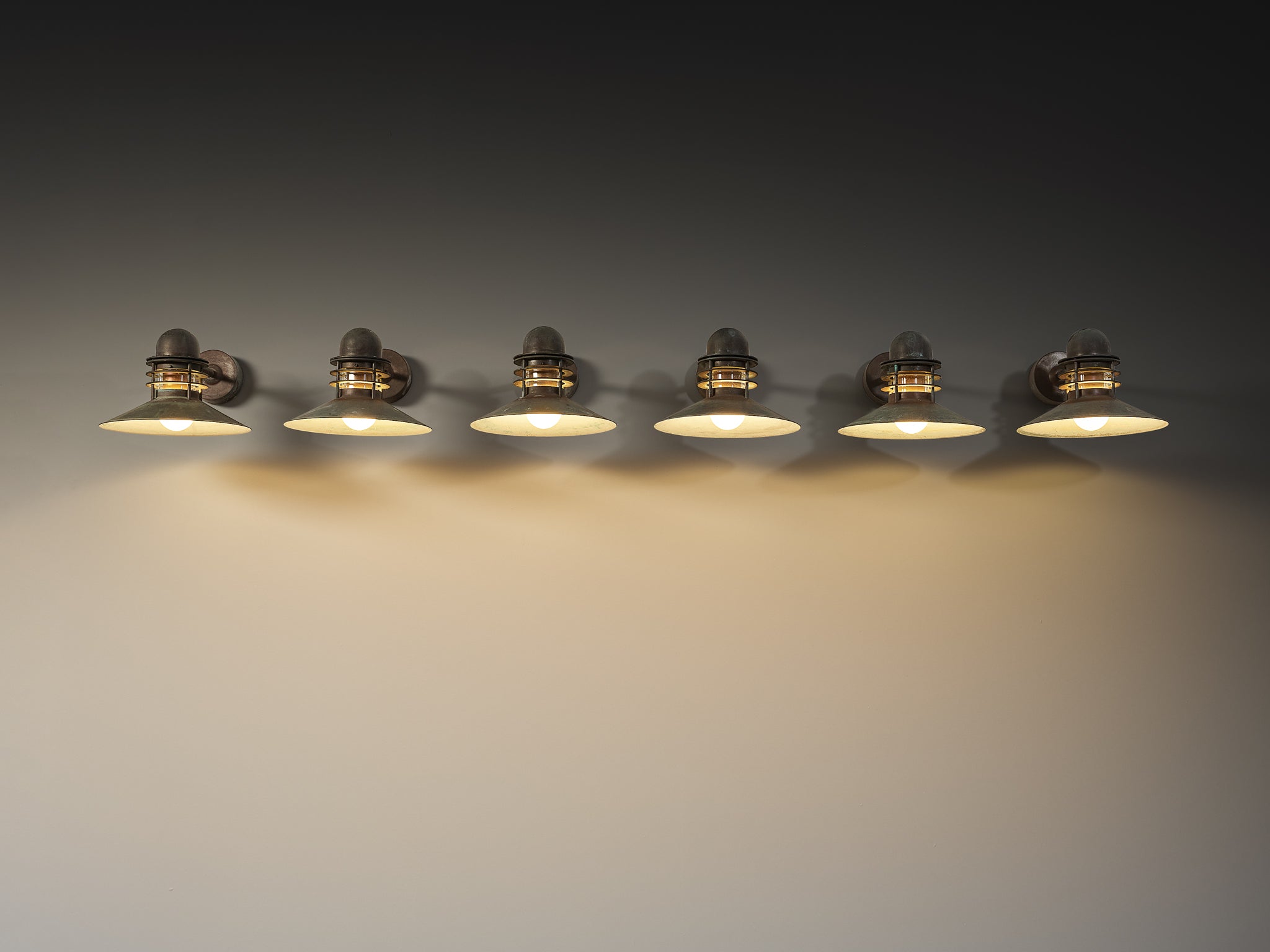 Homann & Kjær for Louis Poulson Wall Lamps ‘Nyhavn’ in Copper Lighting Morentz