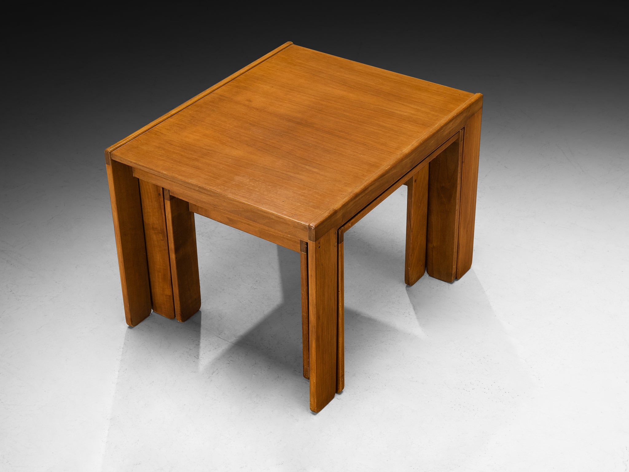 Afra & Tobia Scarpa '777' Nesting Side Table Set in Teak Tables Morentz