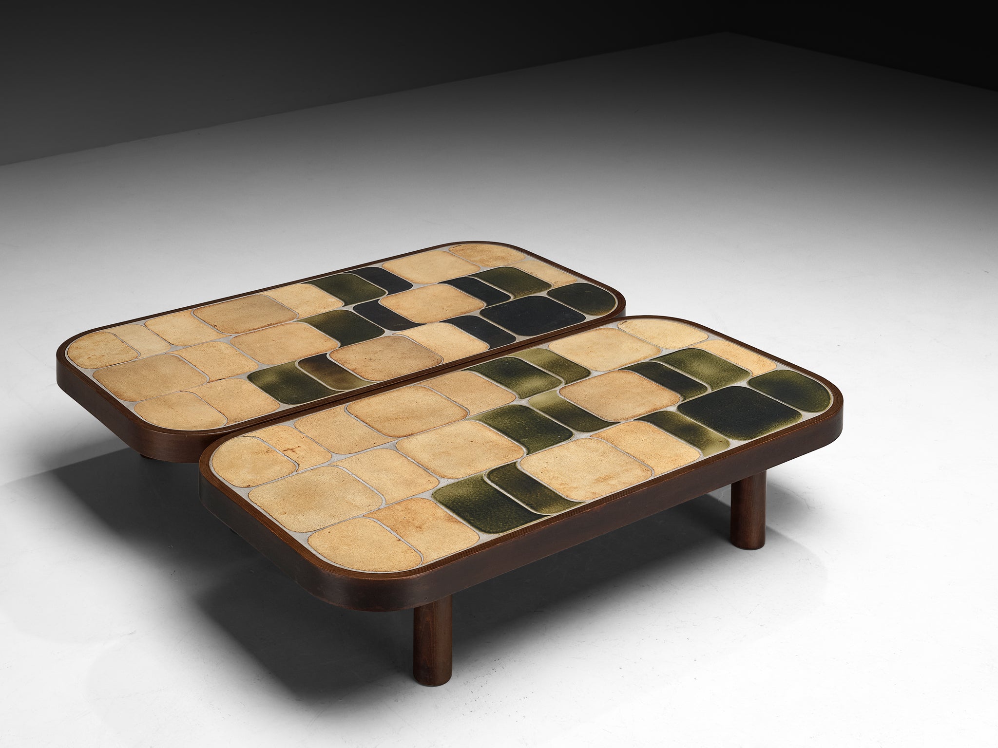 Roger Capron Large ‘Sou-Chong’ Coffee Tables in Ceramic and Wood Tables Morentz