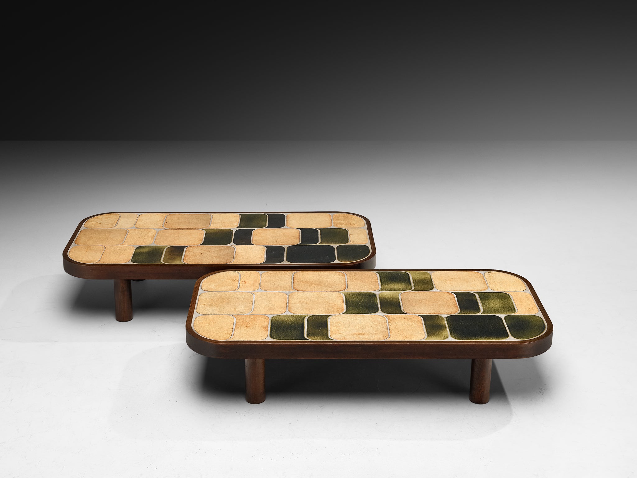 Roger Capron Large ‘Sou-Chong’ Coffee Tables in Ceramic and Wood Tables Morentz