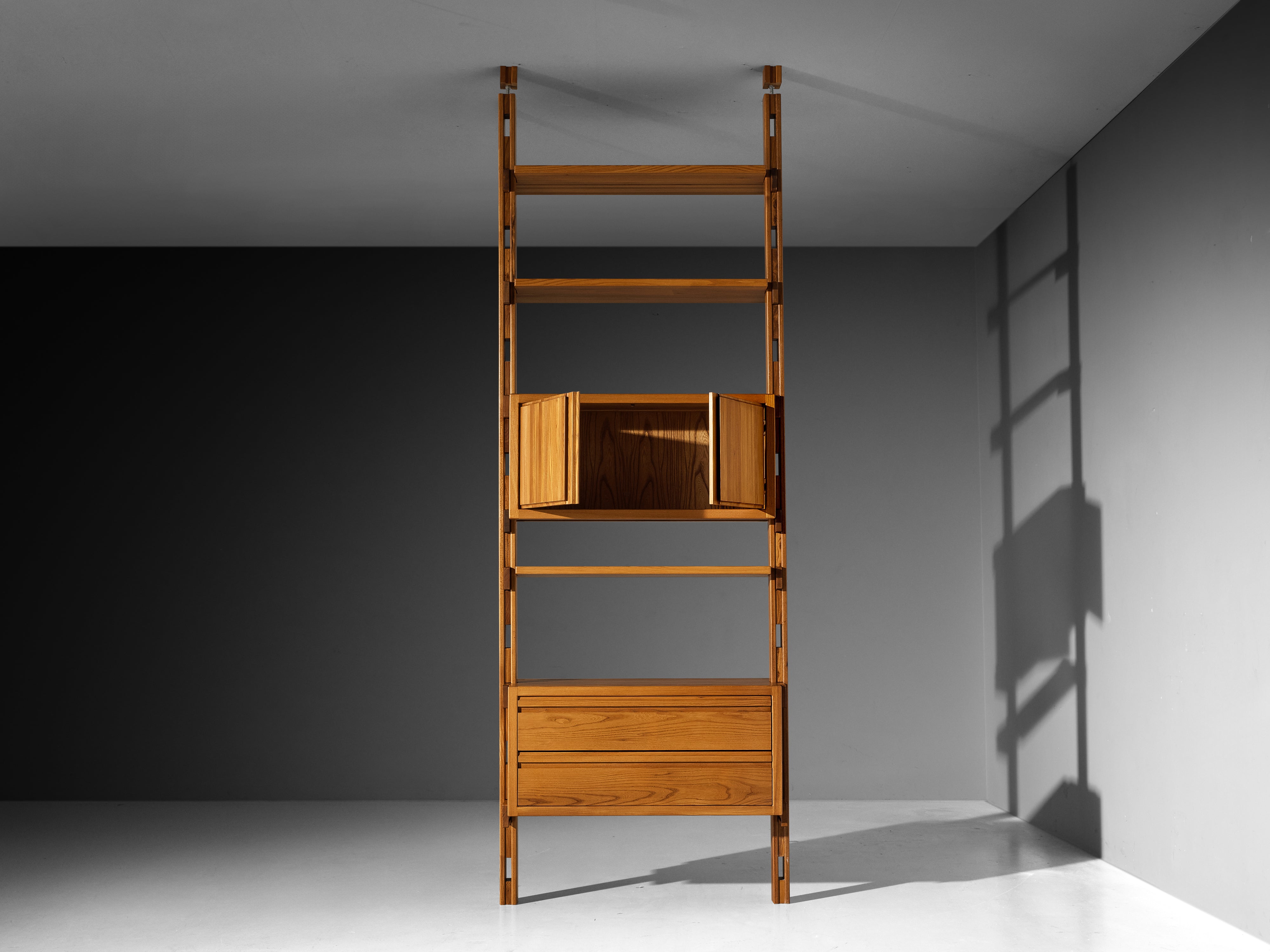 Galerie L'Orme Modular Wall Unit in Solid Elm Case pieces and storage cabinets Morentz