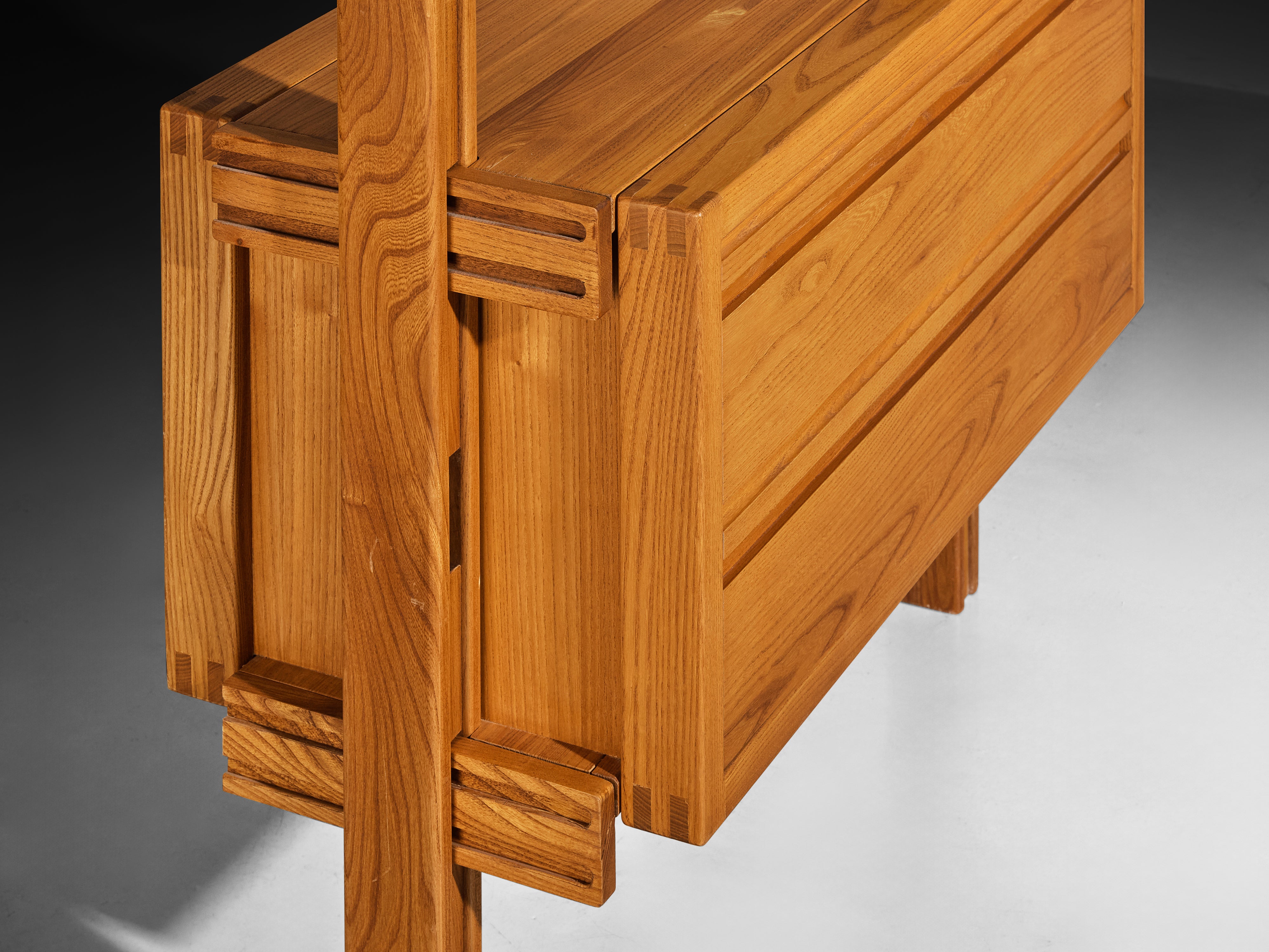 Galerie L'Orme Modular Wall Unit in Solid Elm Case pieces and storage cabinets Morentz