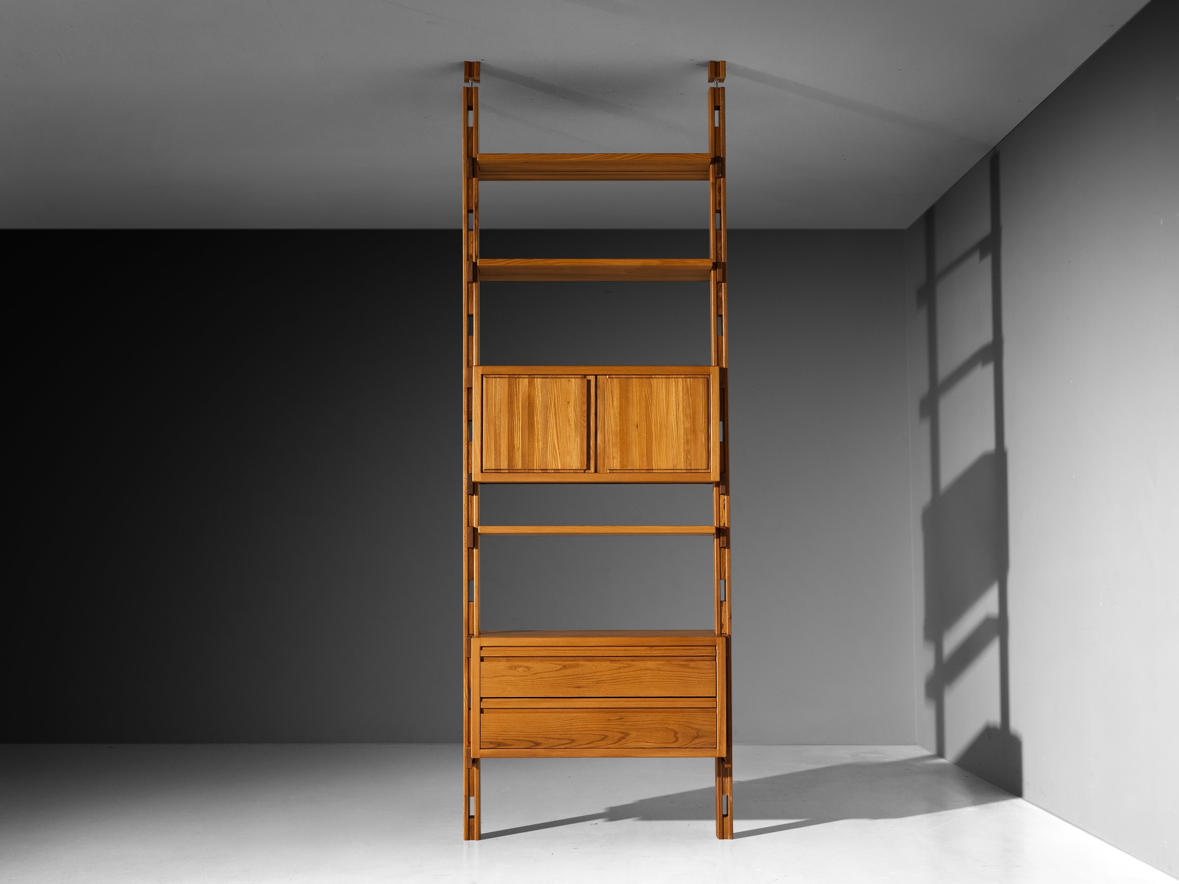 Galerie L'Orme Modular Wall Unit in Solid Elm Case pieces and storage cabinets Morentz