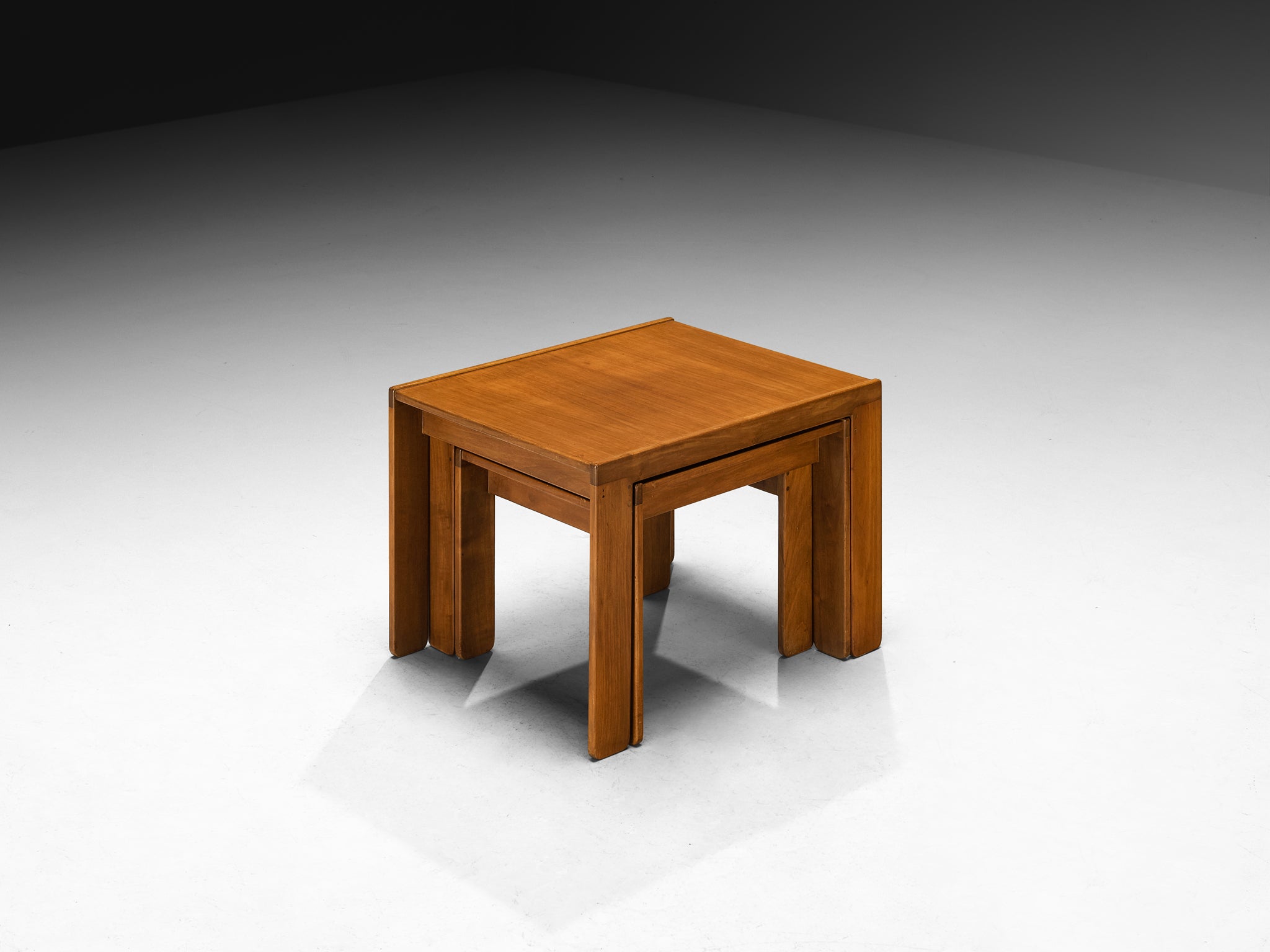 Afra & Tobia Scarpa '777' Nesting Tables in Walnut Tables Morentz