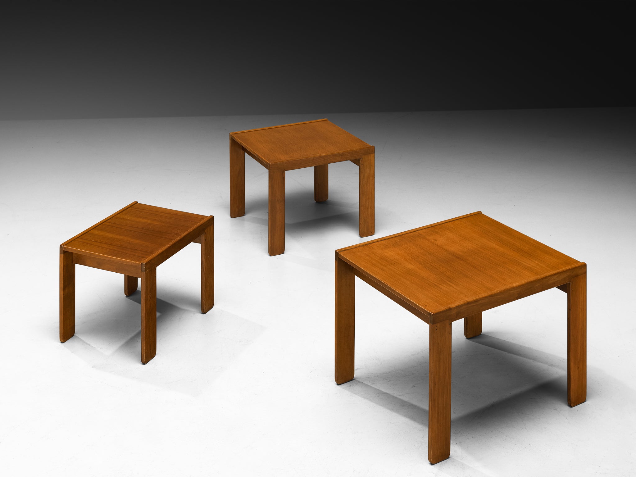 Afra & Tobia Scarpa '777' Nesting Tables in Walnut Tables Morentz
