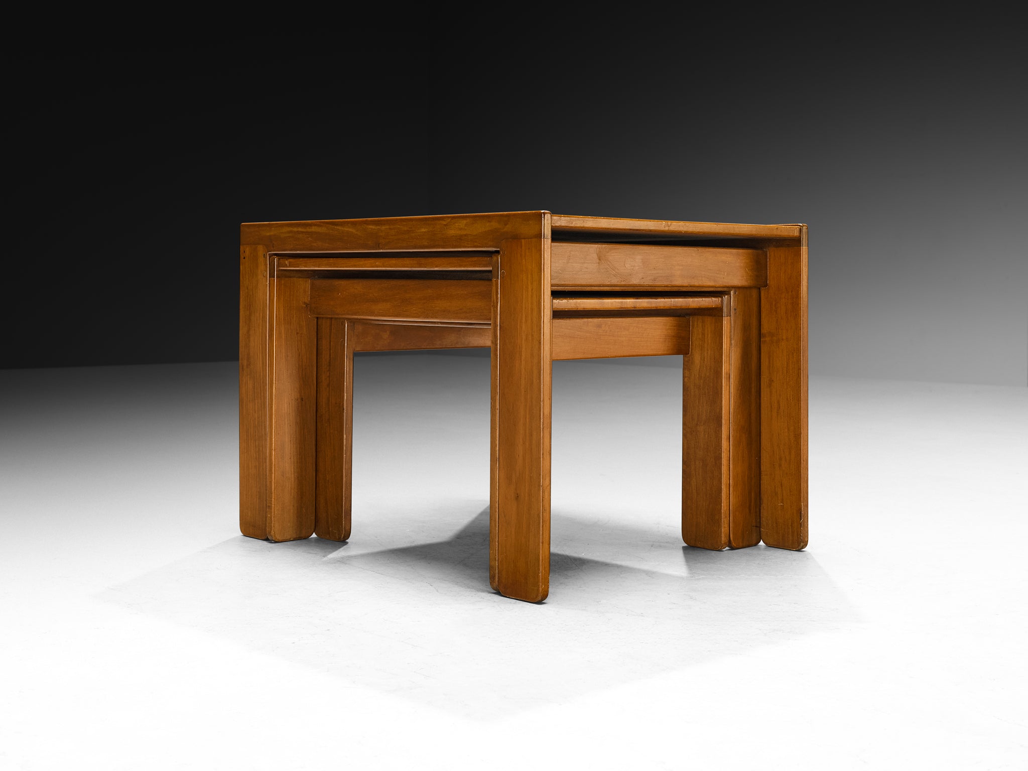 Afra & Tobia Scarpa '777' Nesting Tables in Walnut Tables Morentz