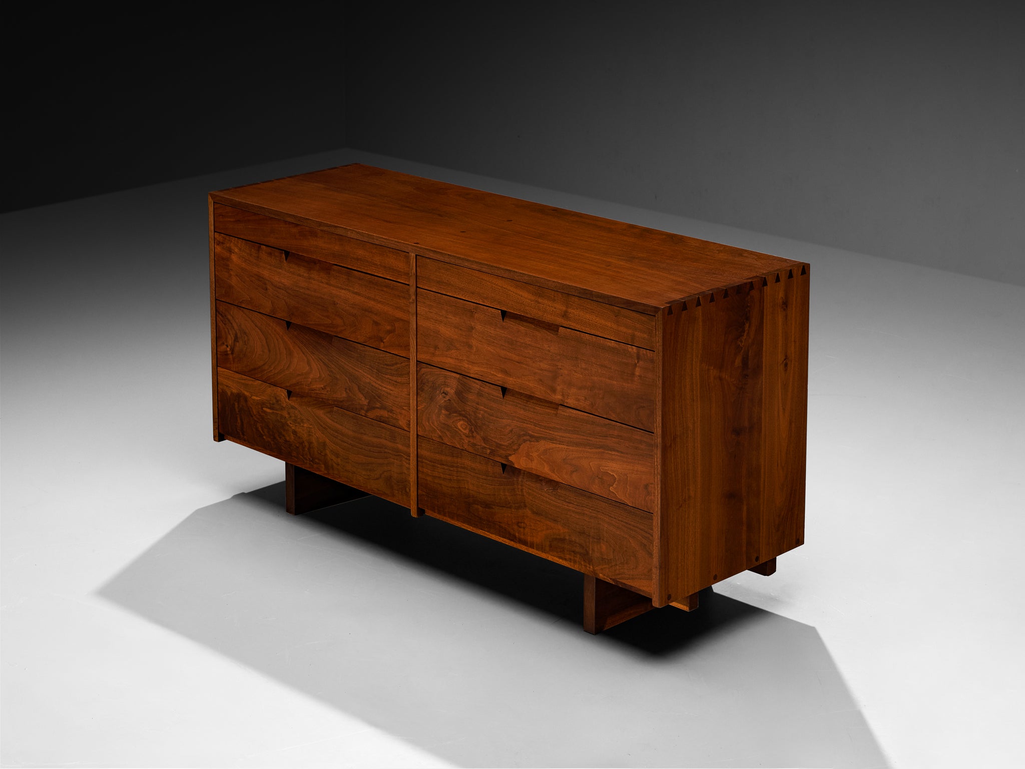 George Nakashima for George Nakashima Studio Double Chest of Drawers in Walnut Case pieces and storage cabinets Morentz