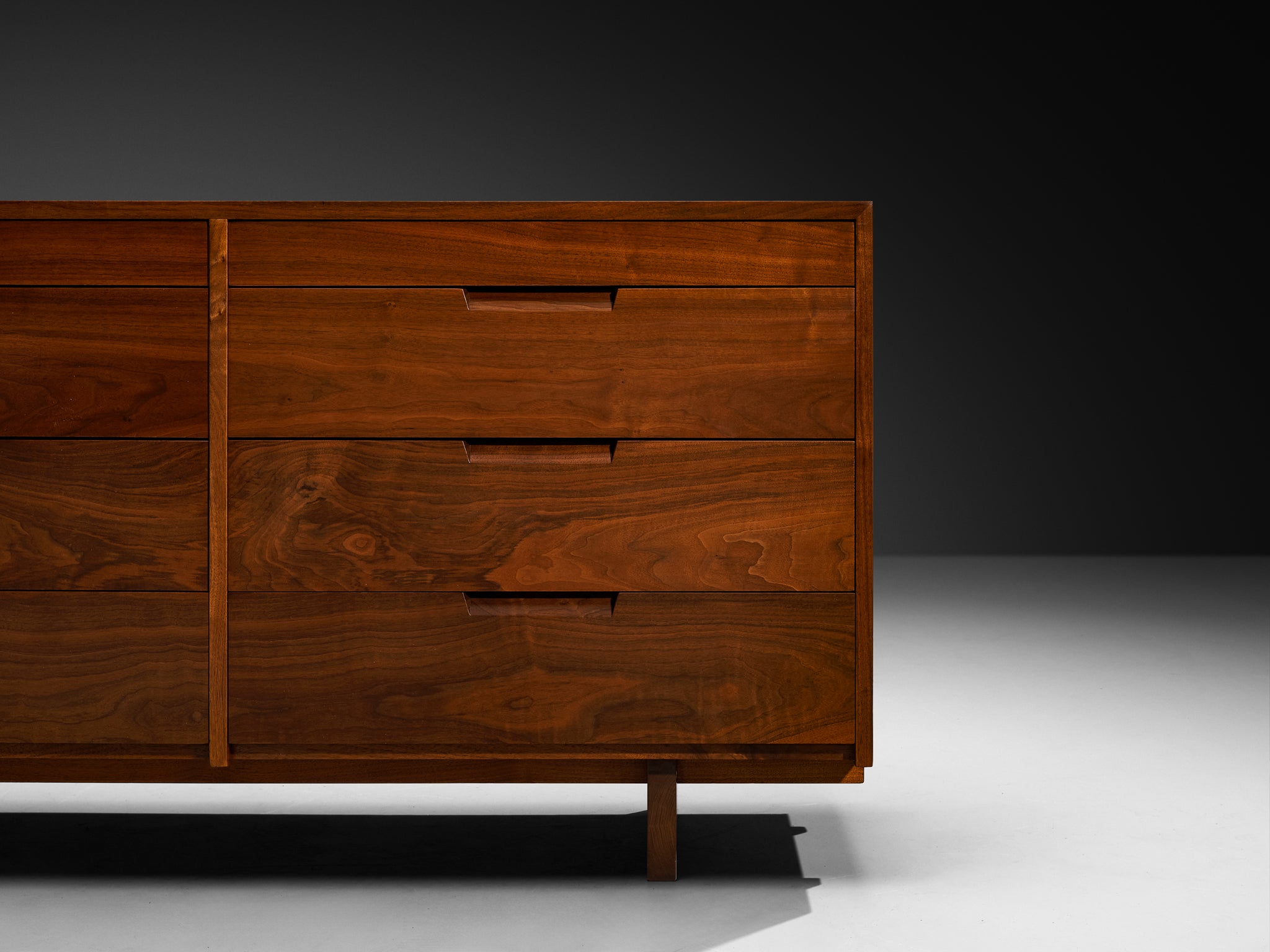 George Nakashima for George Nakashima Studio Double Chest of Drawers in Walnut Case pieces and storage cabinets Morentz