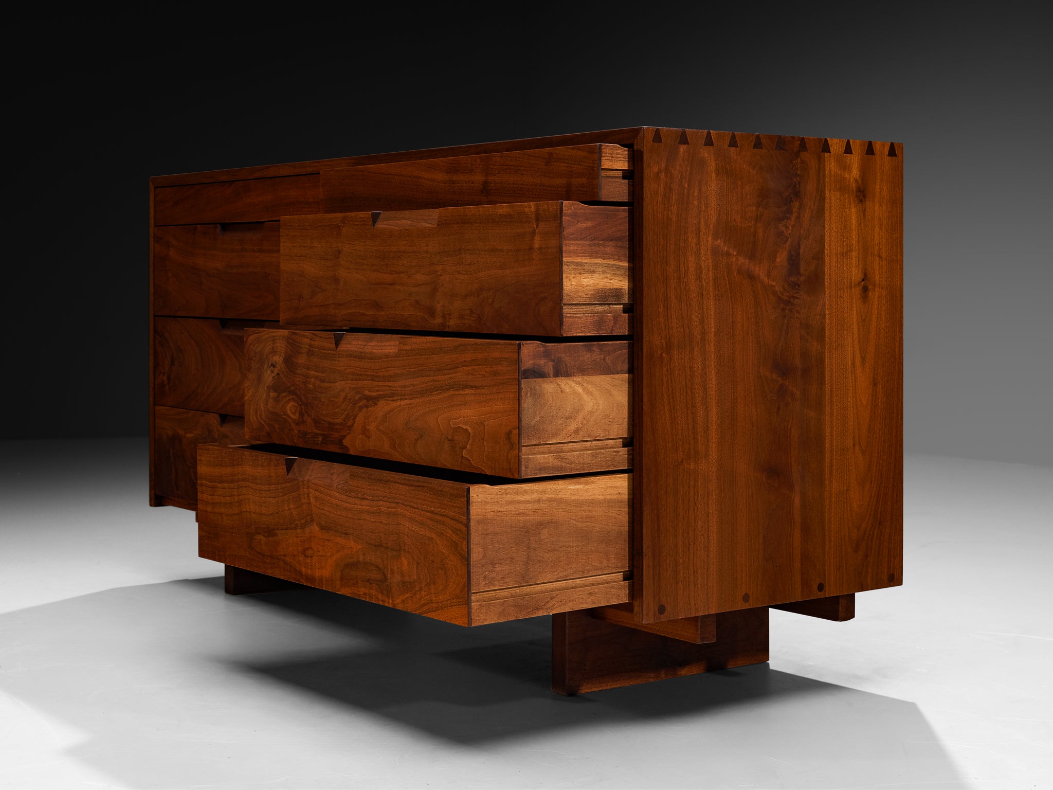 George Nakashima for George Nakashima Studio Double Chest of Drawers in Walnut Case pieces and storage cabinets Morentz
